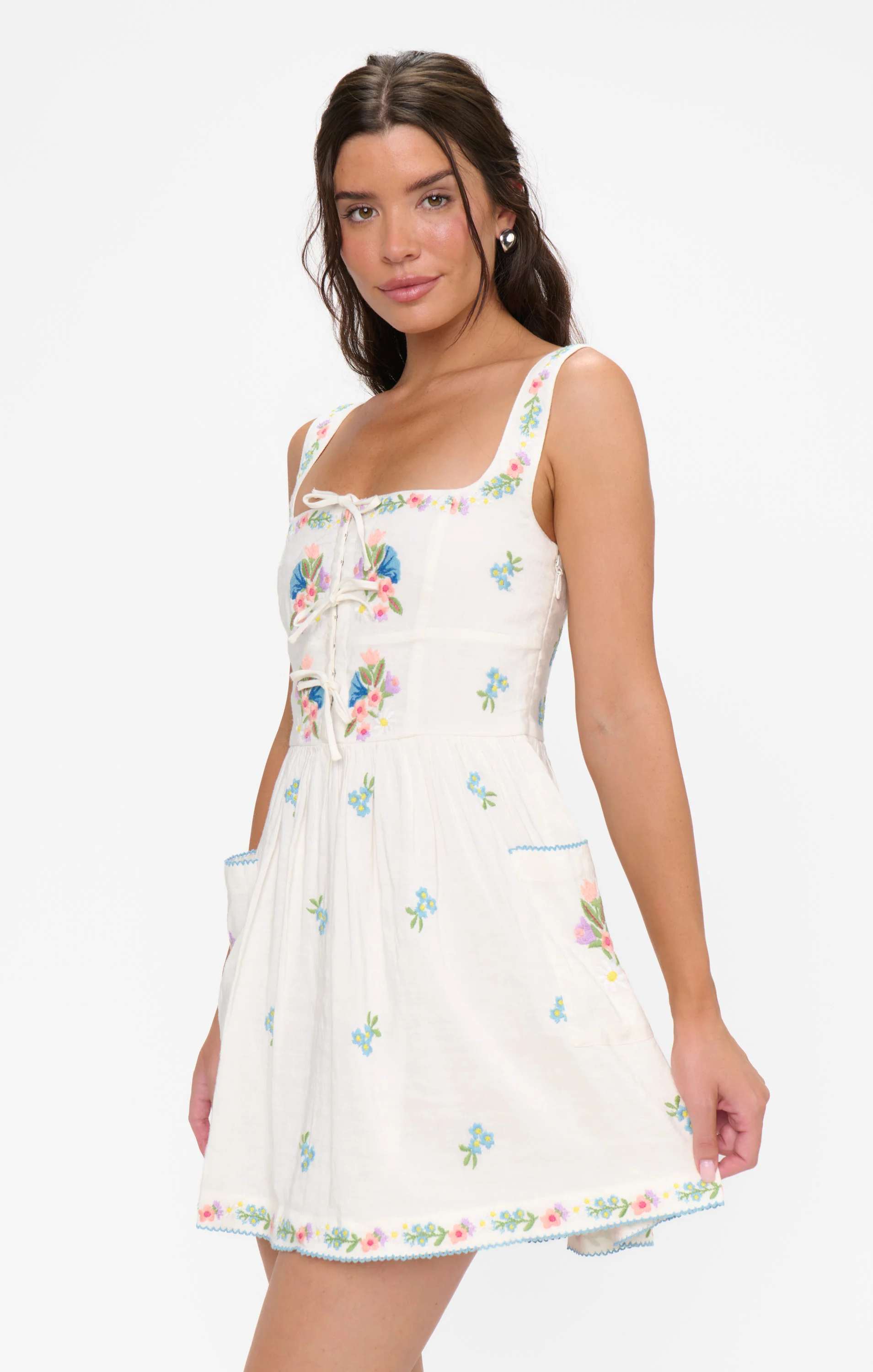 Demi Mini Dress ~ Wild Meadow Embroidery - Image 3