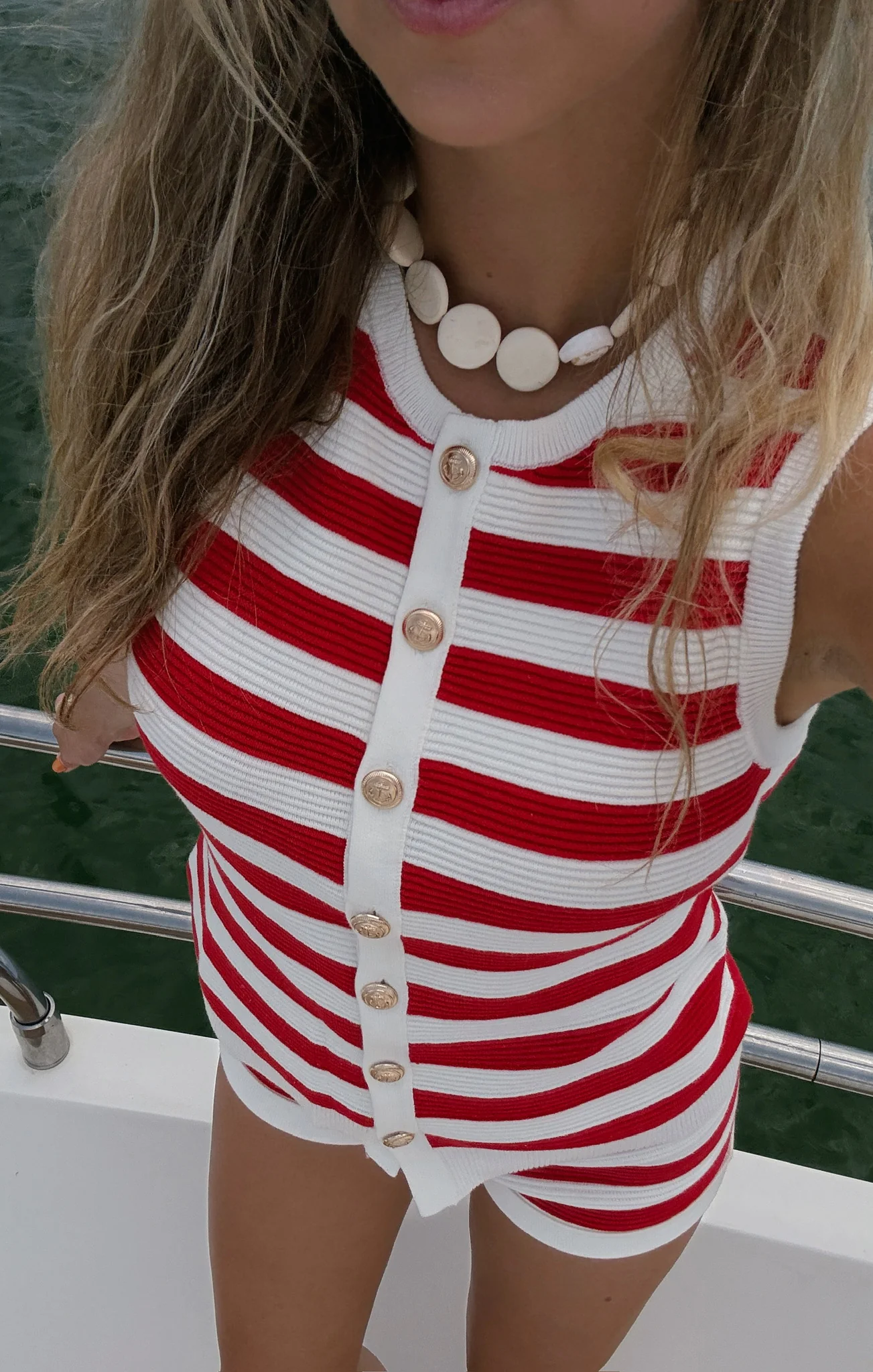 Devin Tank ~ Red Stripe Delight Knit - Image 4