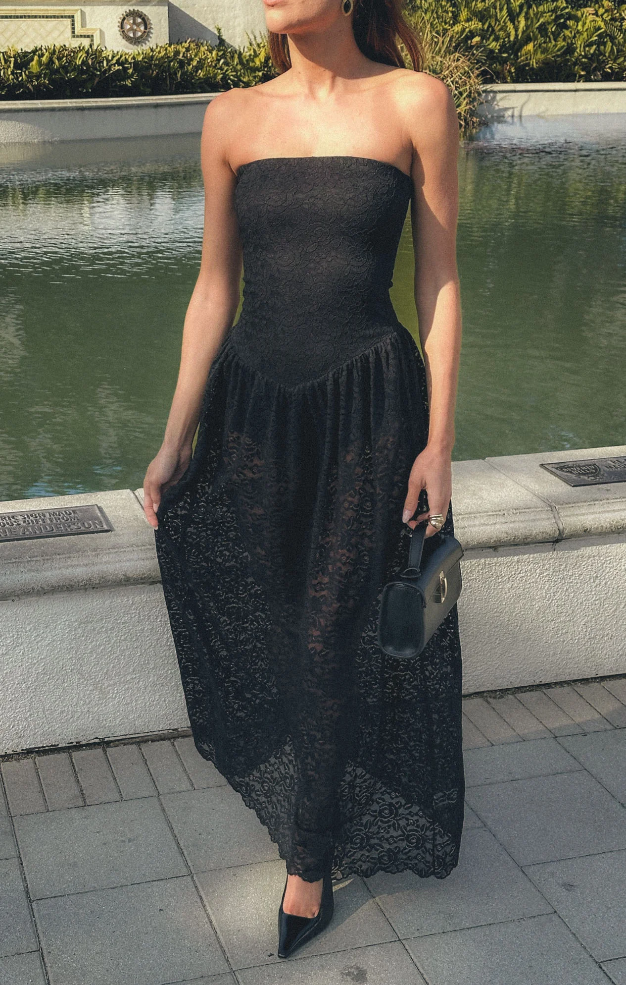 Diana Drop Waist Dress ~ Black Lovely Lace - Image 2