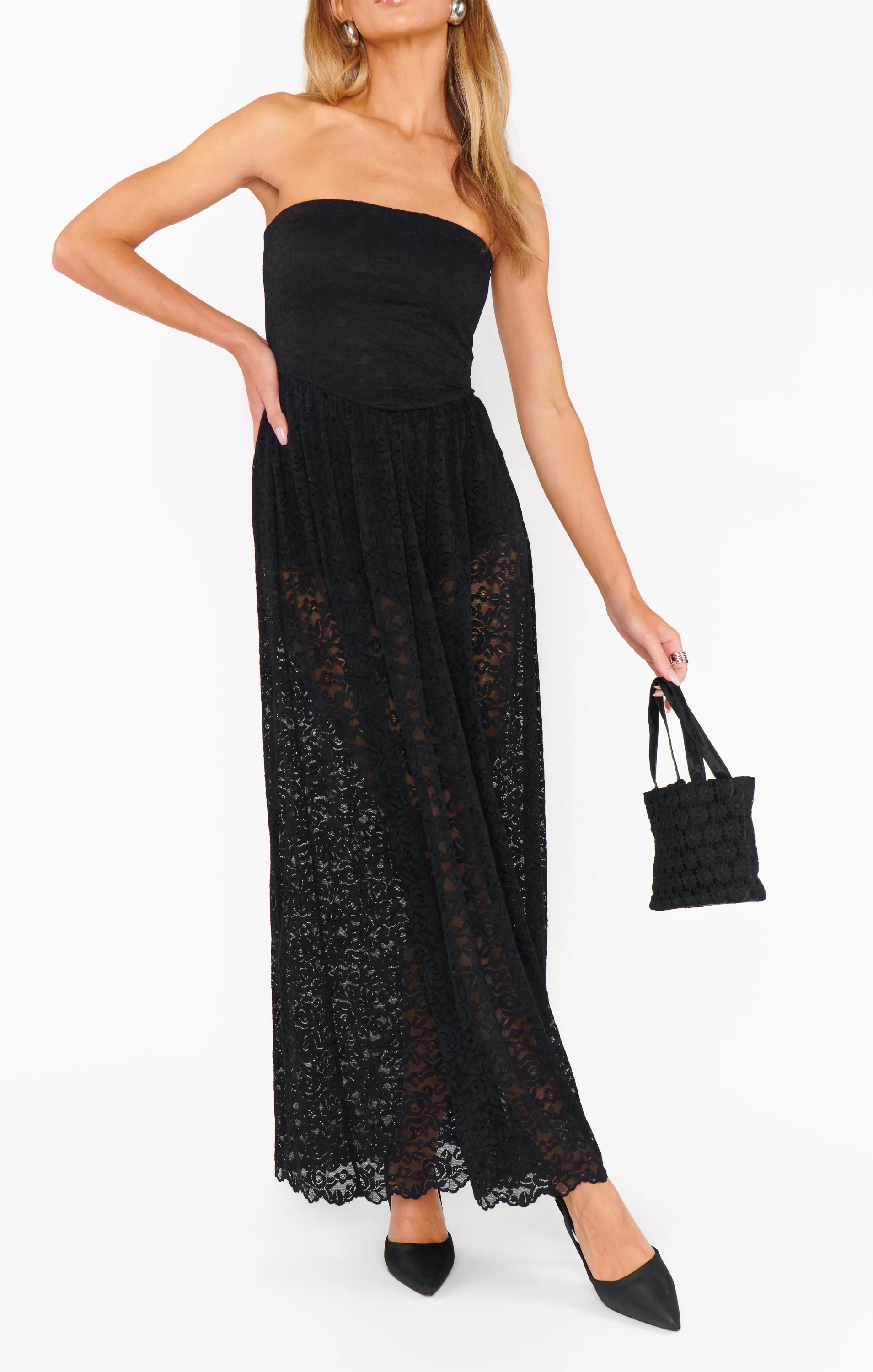 Diana Drop Waist Dress ~ Black Lovely Lace - Image 5