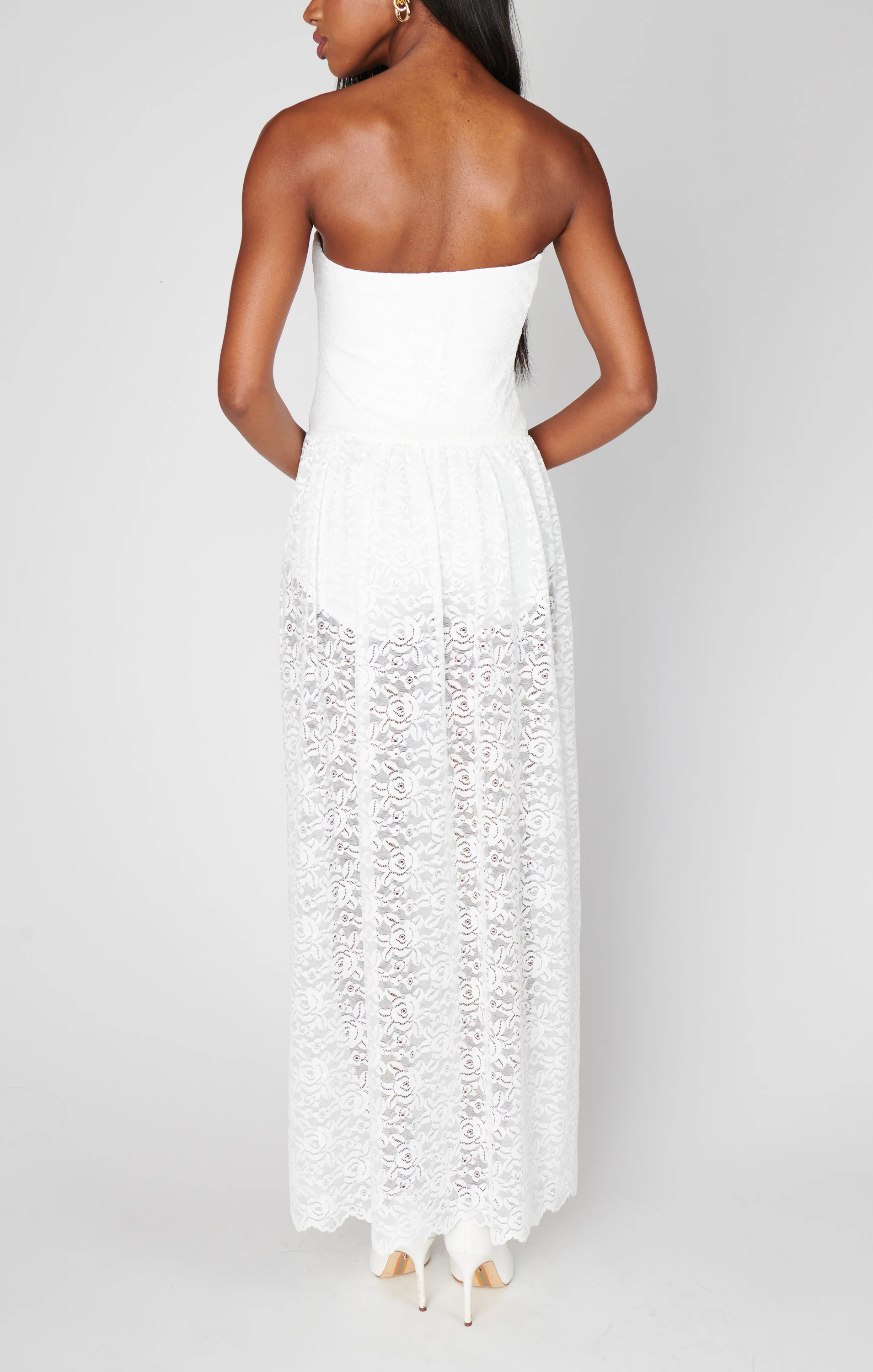 Diana Drop Waist Dress ~ White Lovely Lace - Image 5
