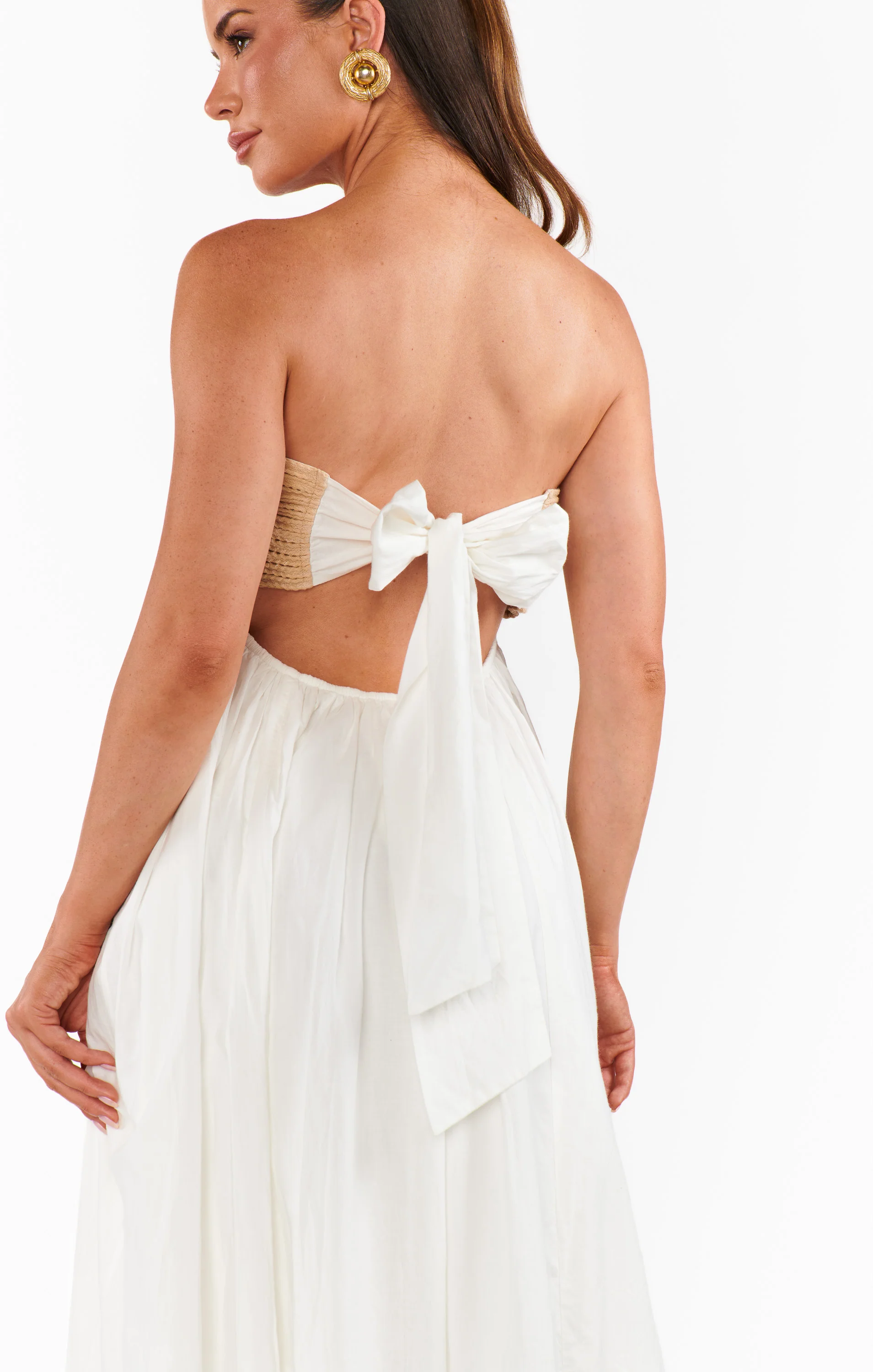 Dockside Maxi Dress ~ White Voile With Twisted Rope - Image 4