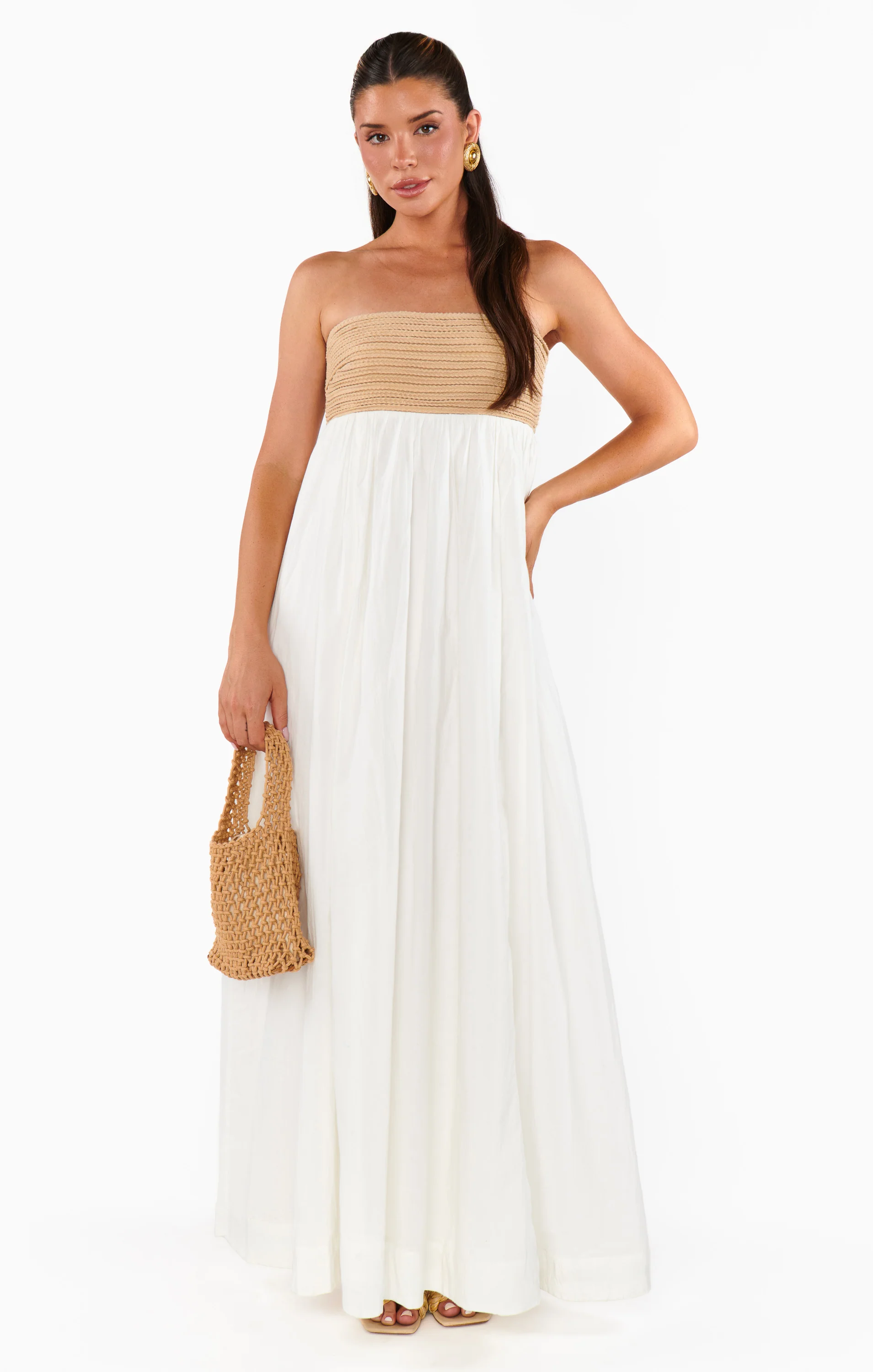Dockside Maxi Dress ~ White Voile With Twisted Rope - Image 5