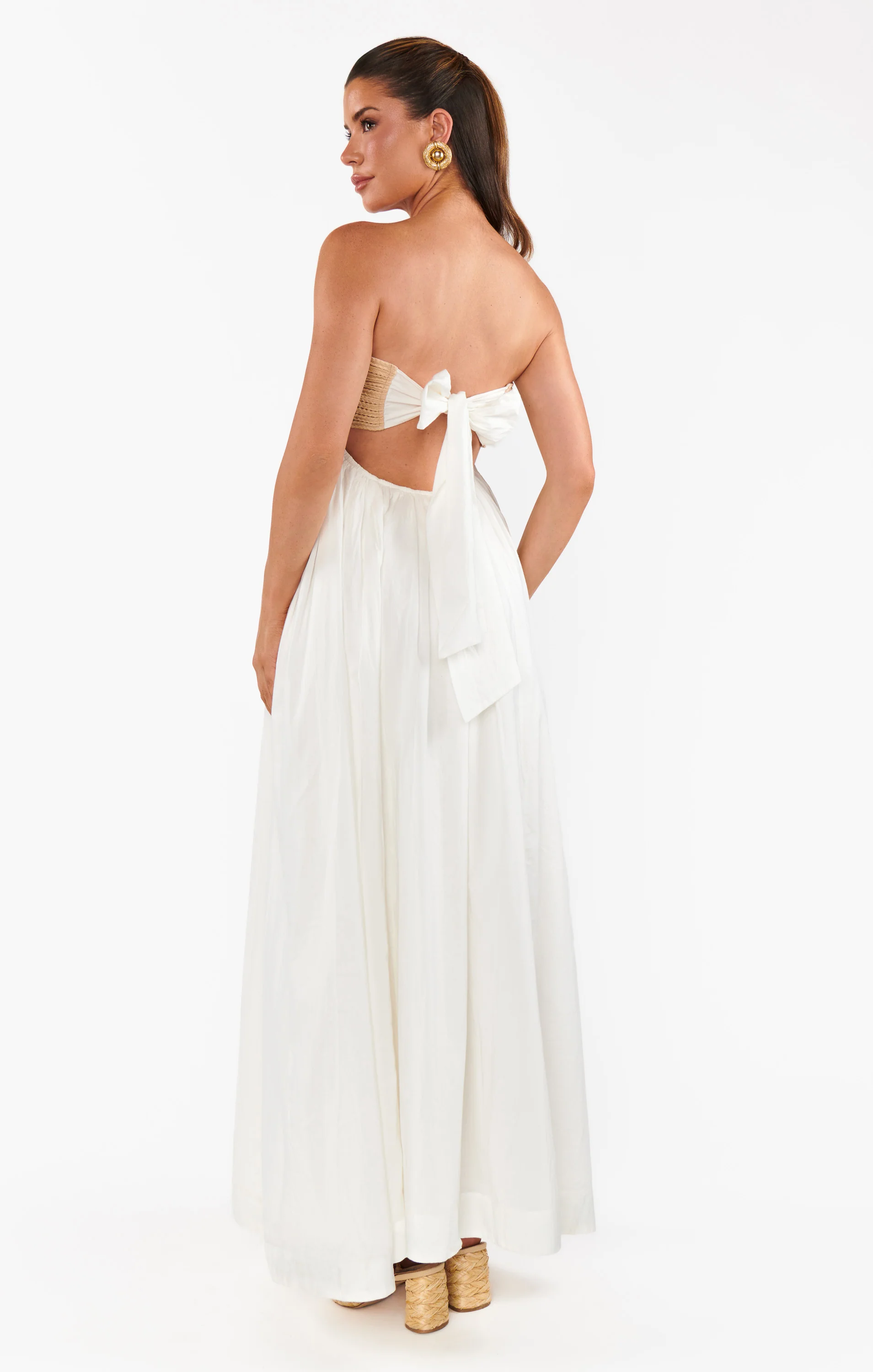 Dockside Maxi Dress ~ White Voile With Twisted Rope - Image 6