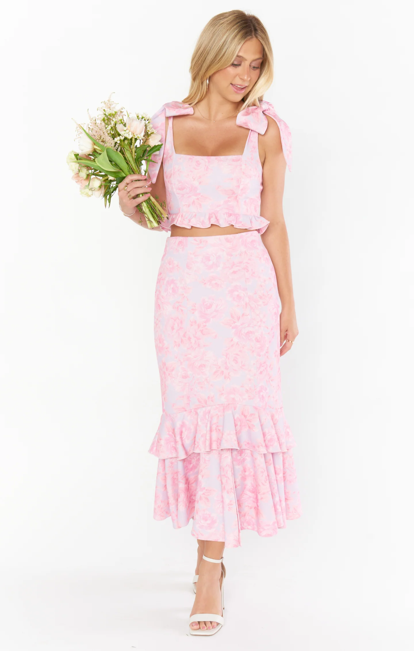 Dutchess Ruffle Skirt ~ Blushing Floral Stretch - Image 5