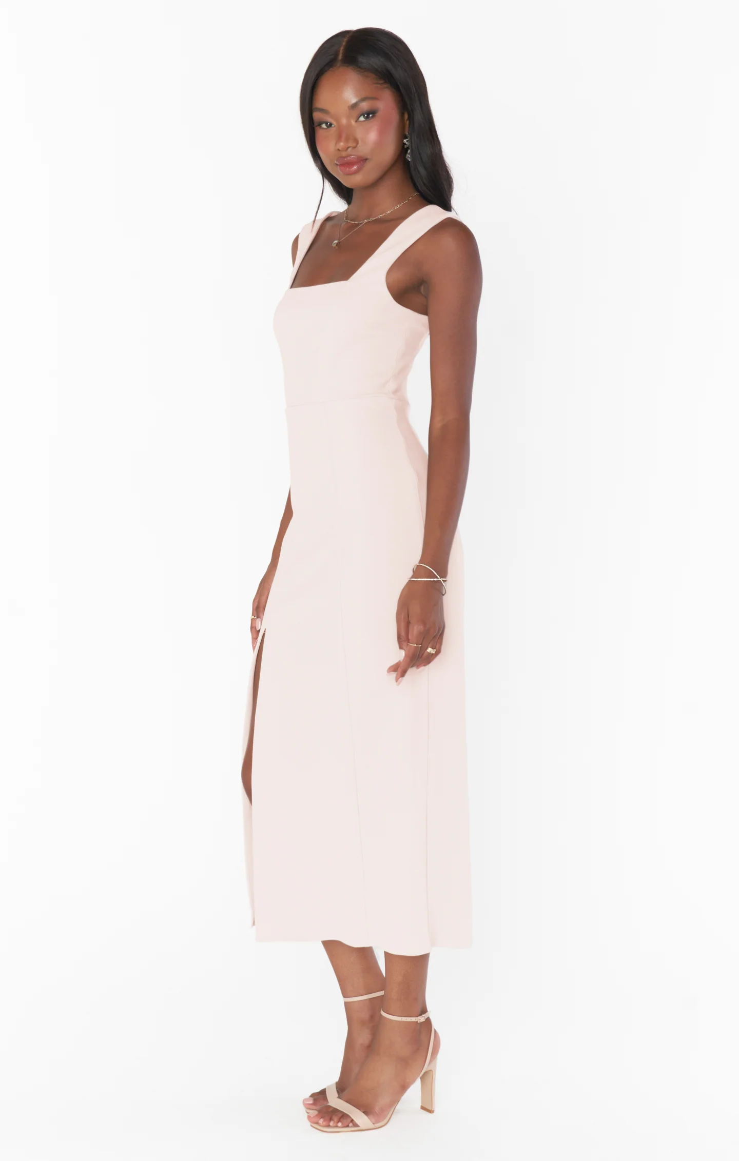 Eden Midi Dress ~ Dusty Blush Stretch - Image 2