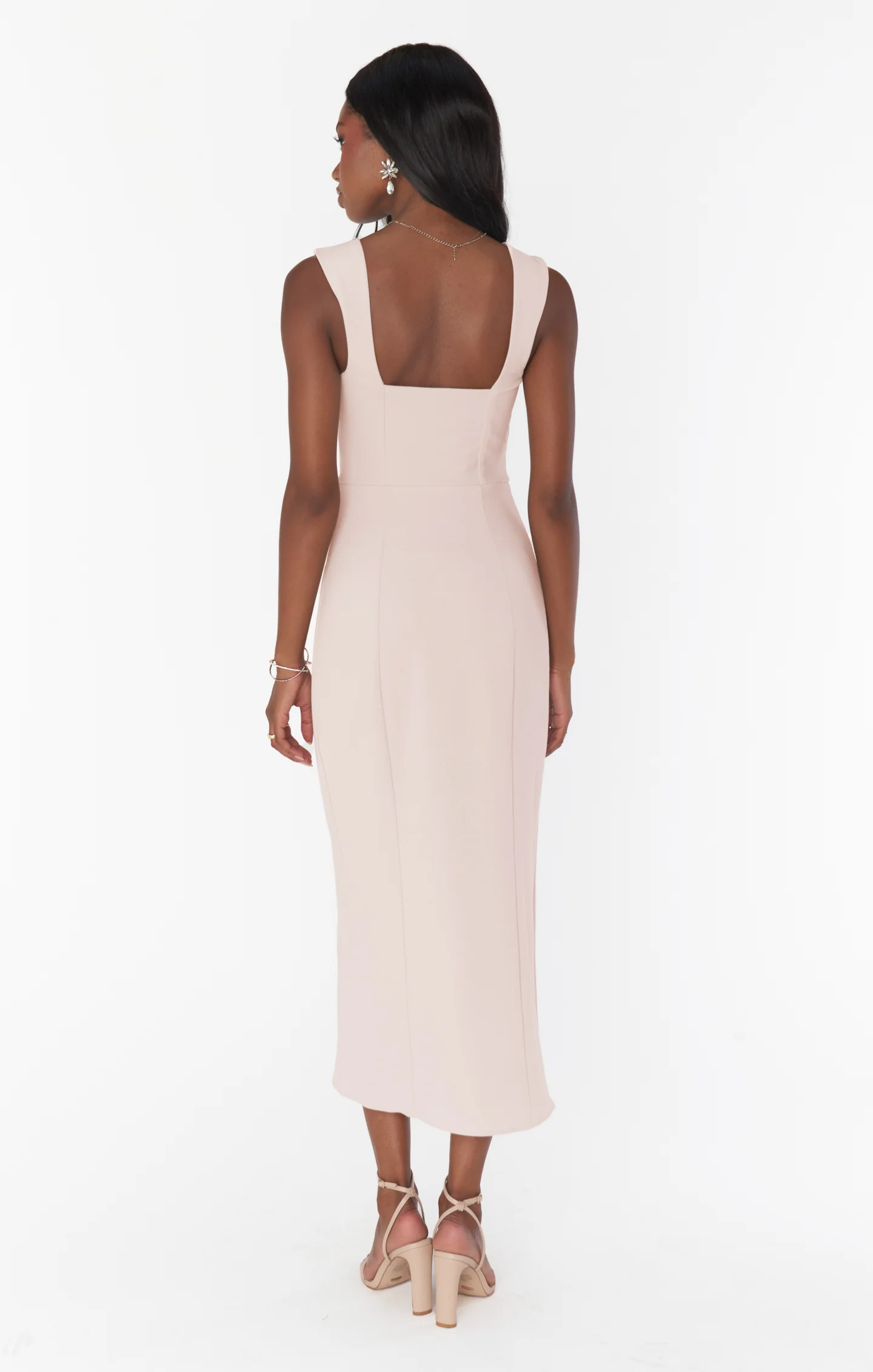 Eden Midi Dress ~ Dusty Blush Stretch - Image 3