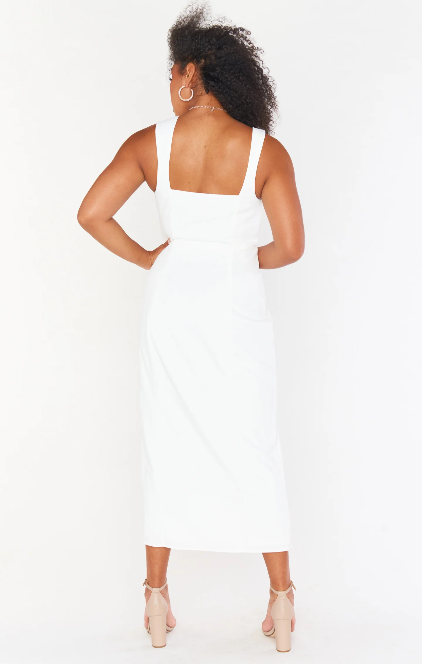 Eden Midi Dress ~ White Stretch - Image 7