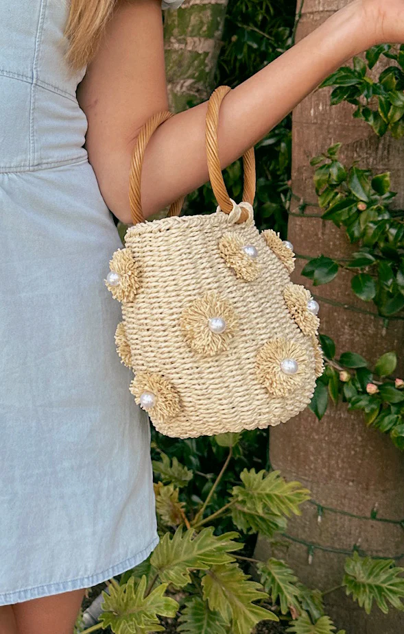 Elia Straw Bag ~ Light Natural - Image 3