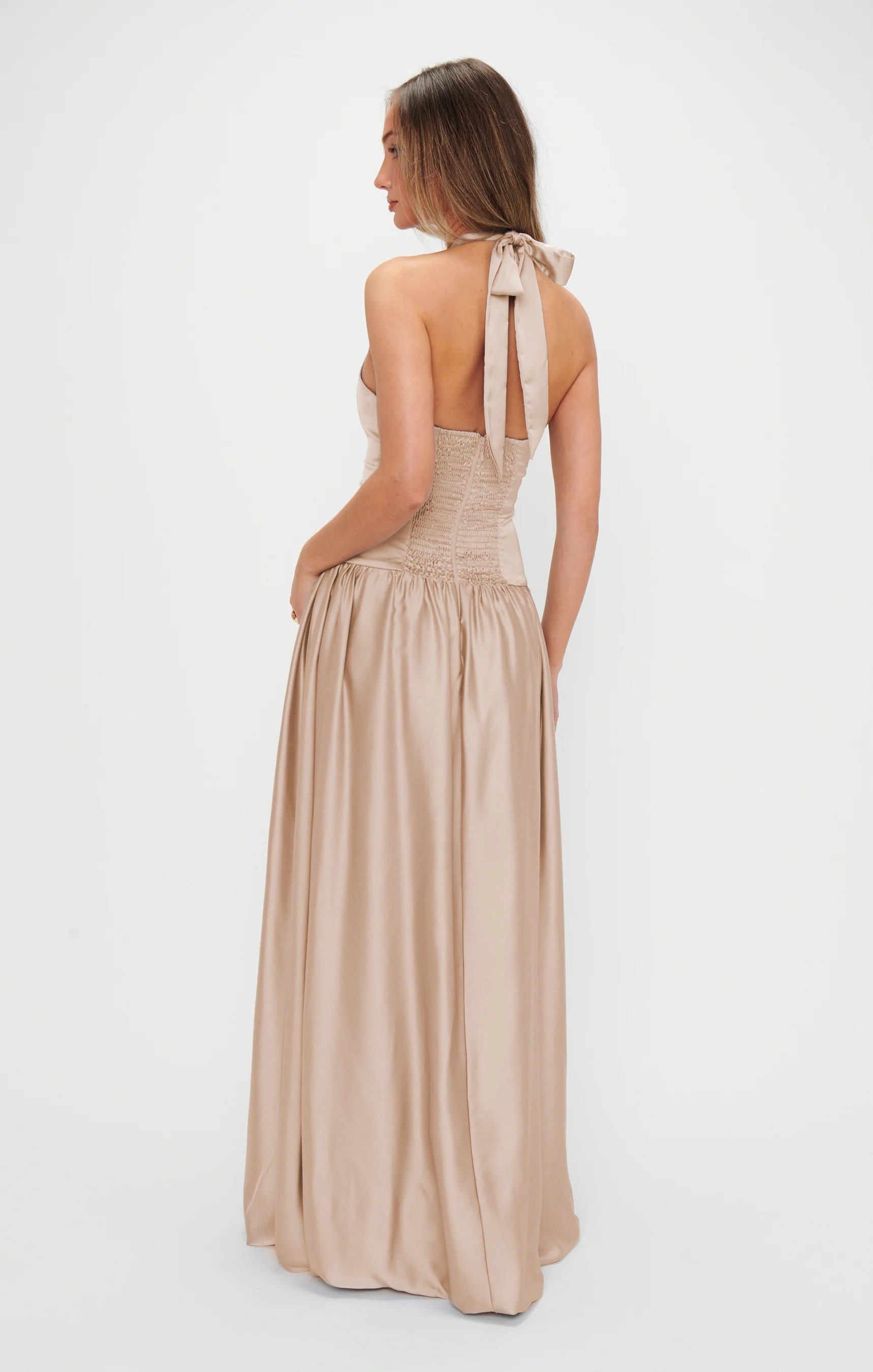 Eliza Maxi Dress ~ Champagne Luxe Satin - Image 3