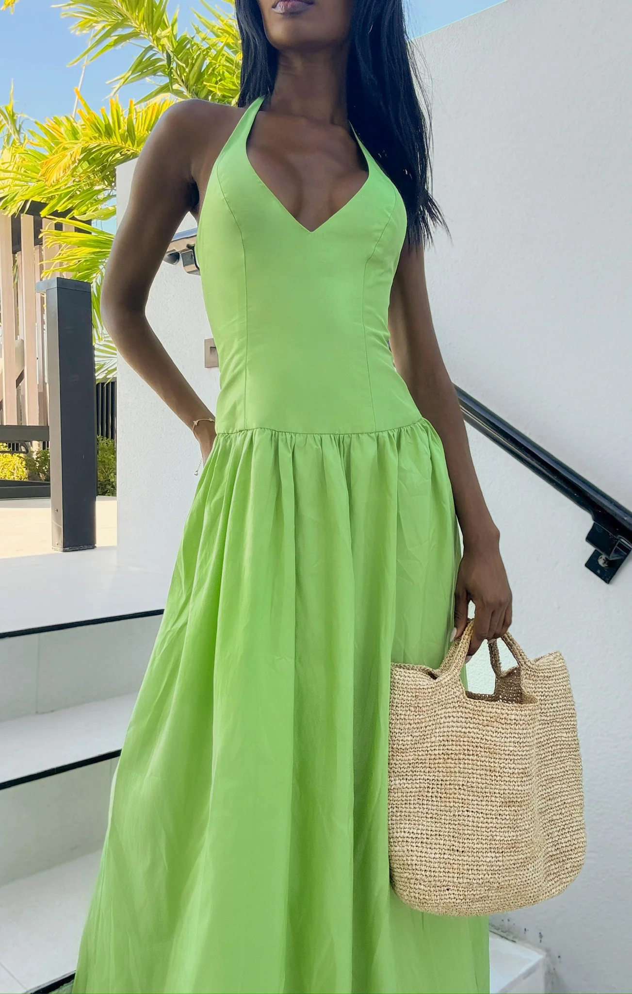 Eliza Maxi Dress ~ Key Lime Light Taffeta - Image 5