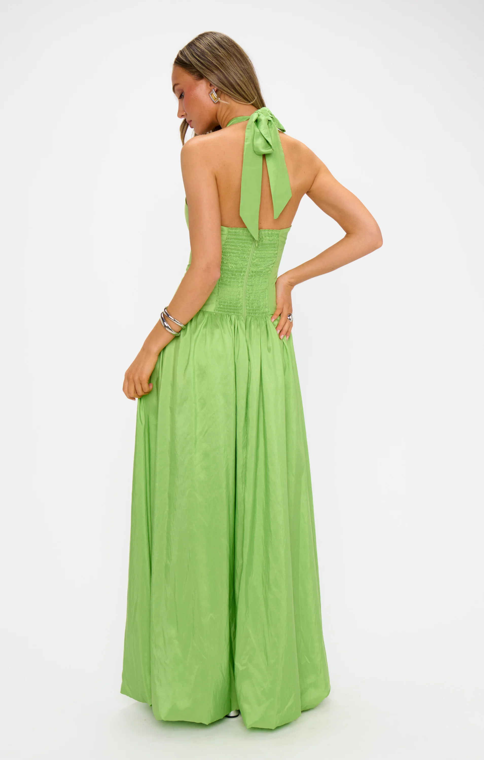 Eliza Maxi Dress ~ Key Lime Light Taffeta - Image 6