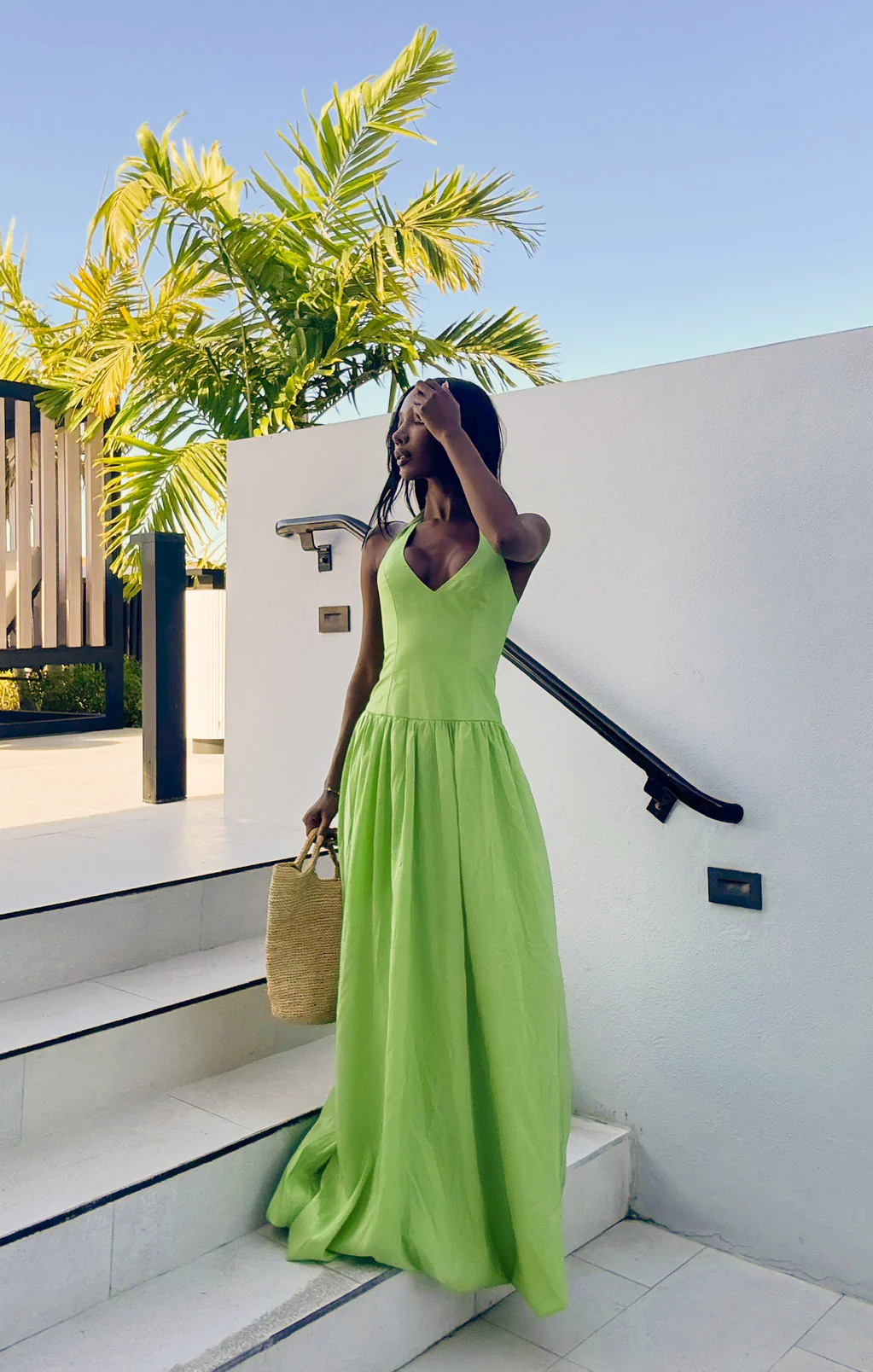 Eliza Maxi Dress ~ Key Lime Light Taffeta - Image 7
