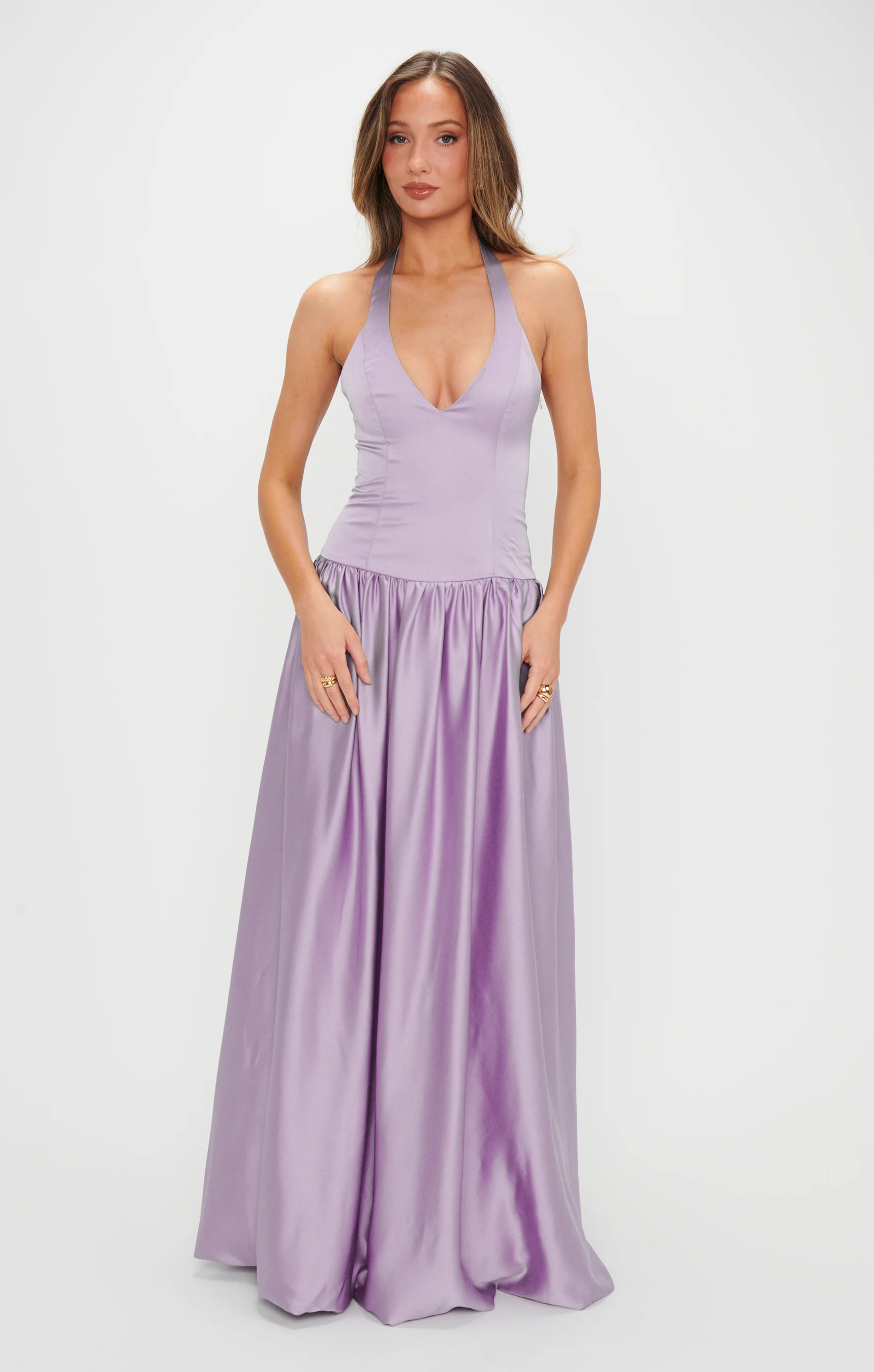 Eliza Maxi Dress ~ Lavender Luxe Satin - Image 2