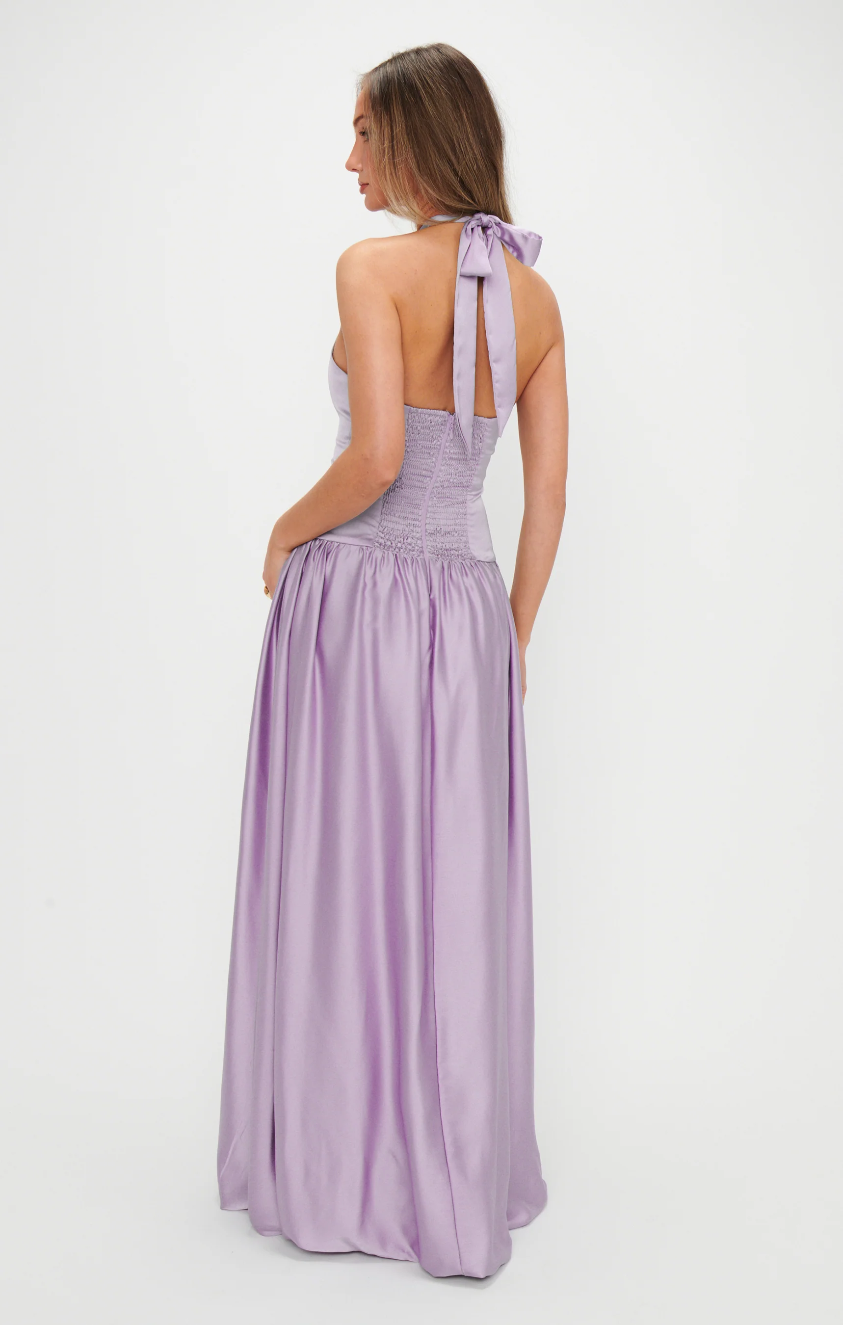 Eliza Maxi Dress ~ Lavender Luxe Satin - Image 3