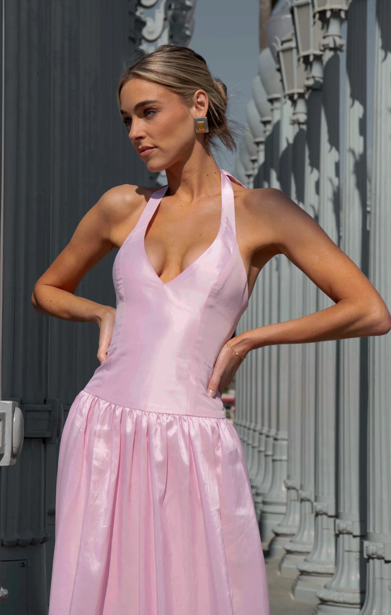 Eliza Maxi Dress ~ Light Pink Light Taffeta - Image 2