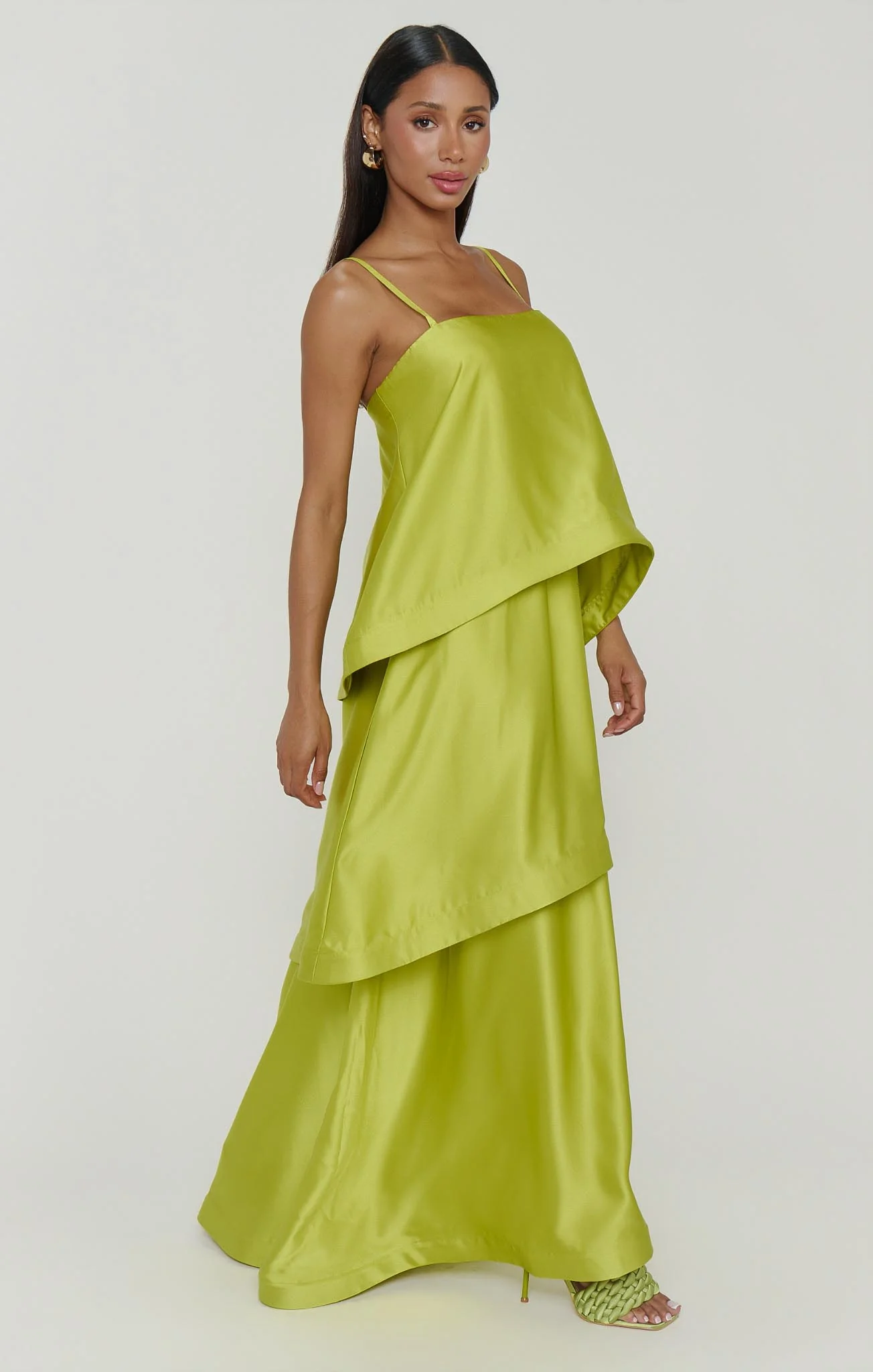 Ella Maxi Dress ~ Chartreuse Luxe Satin - Image 4