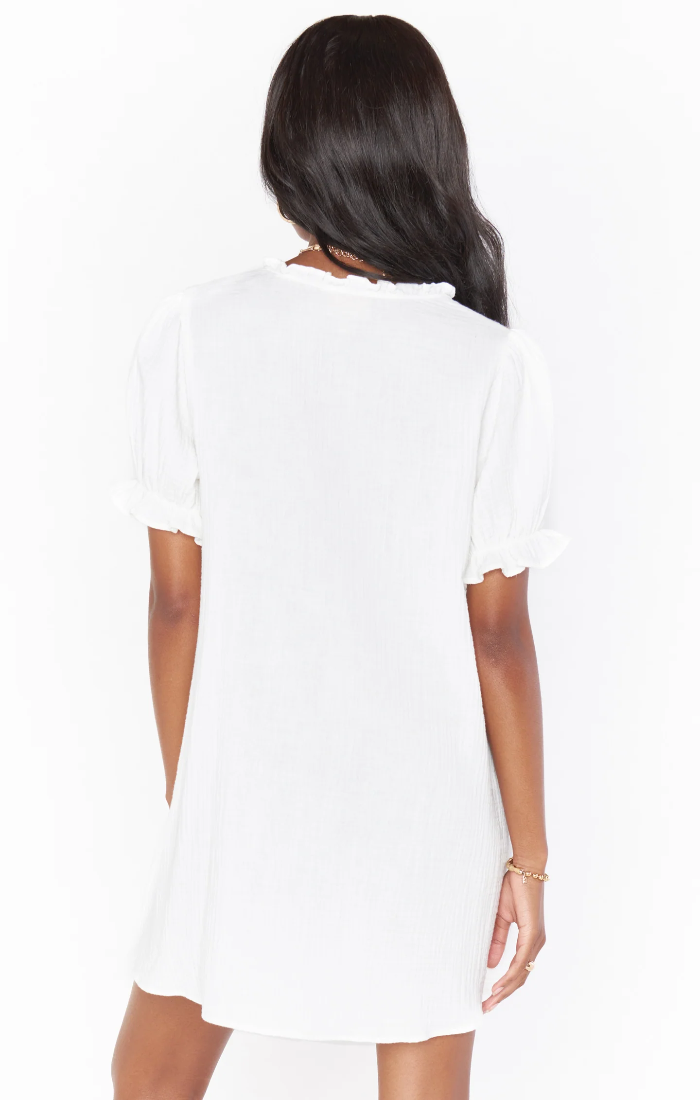 Ellen PJ Dress ~ White Crinkle Gauze - Image 3