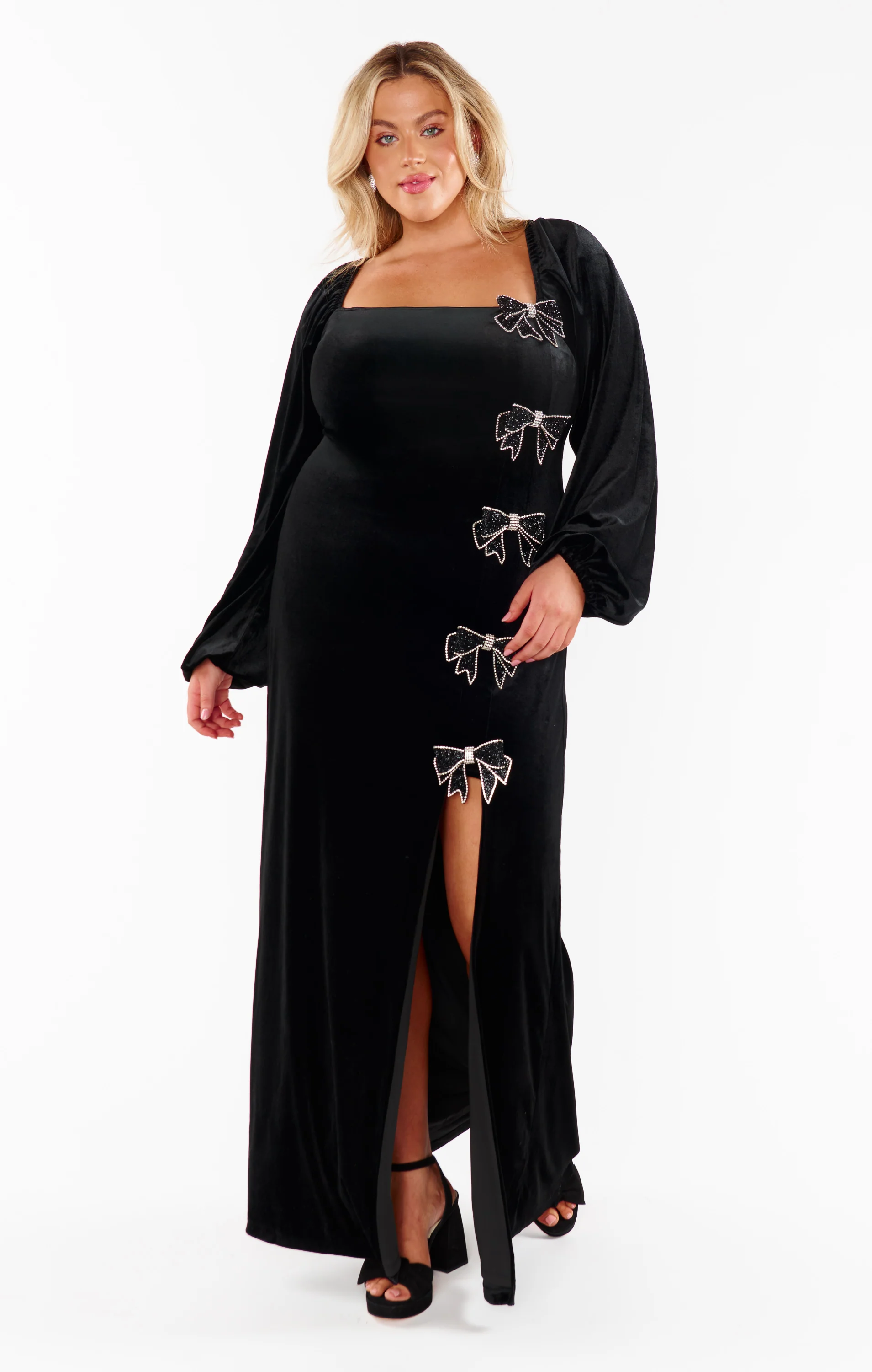 Eloise Dress ~ Velvet with Rhinestone Bows - Image 11