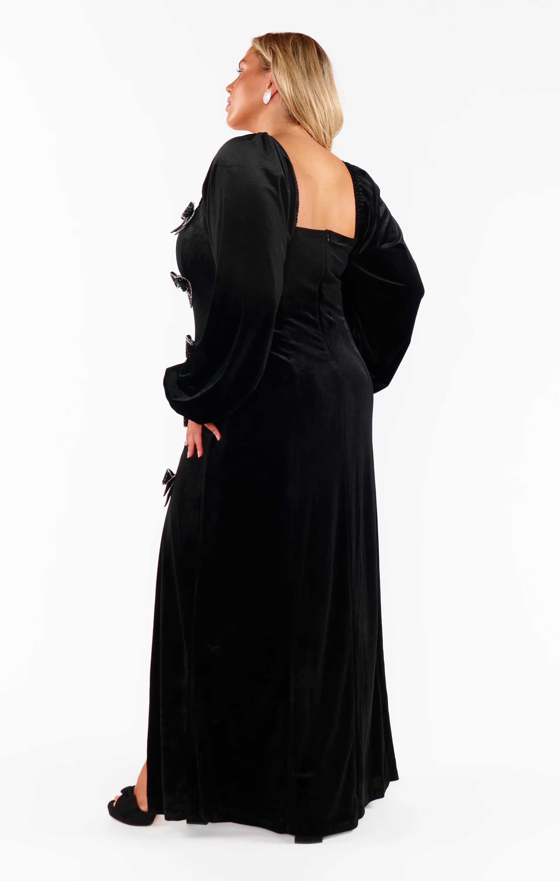 Eloise Dress ~ Velvet with Rhinestone Bows - Image 14