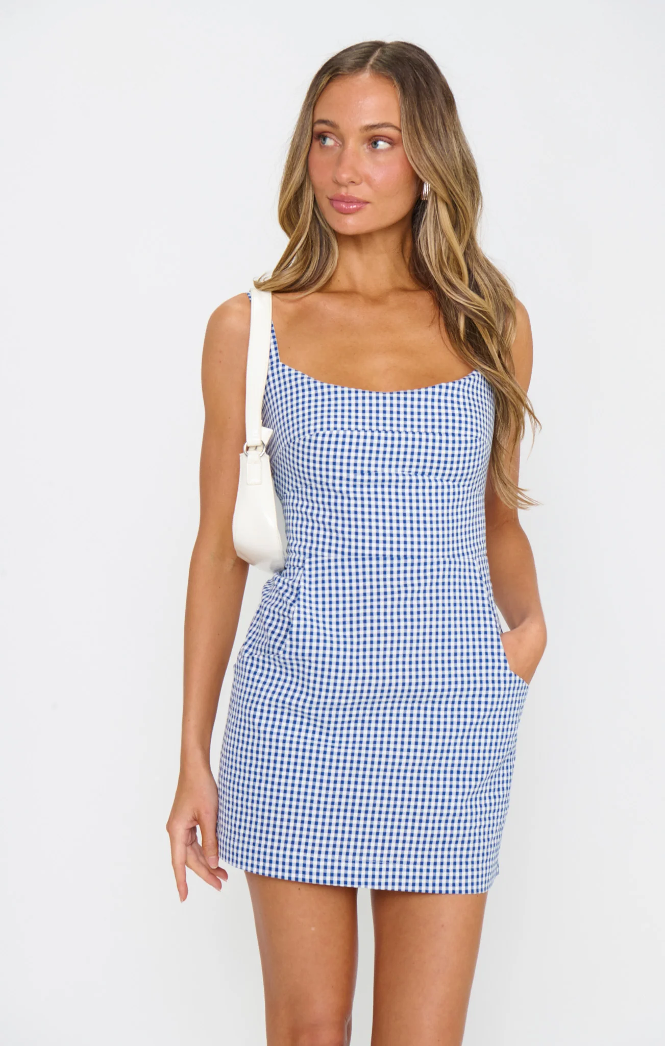 Emery Mini Dress ~ Navy Gingham - Image 3