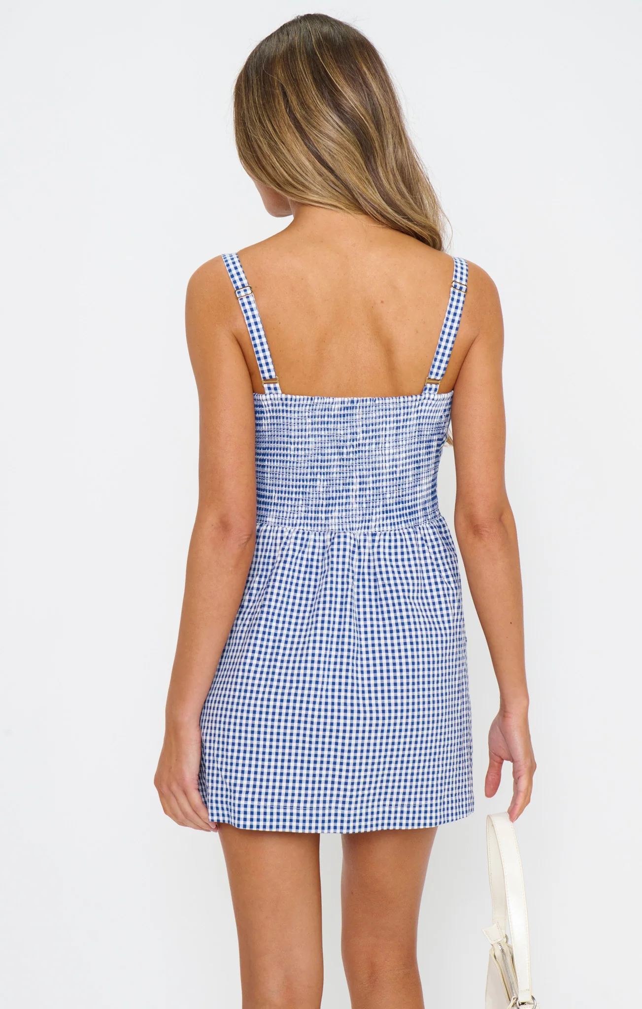 Emery Mini Dress ~ Navy Gingham - Image 5