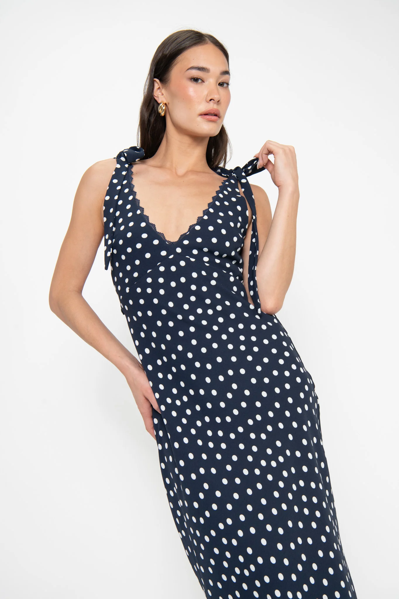 Emma Midi Dress ~ Navy Polka Dot - Image 7