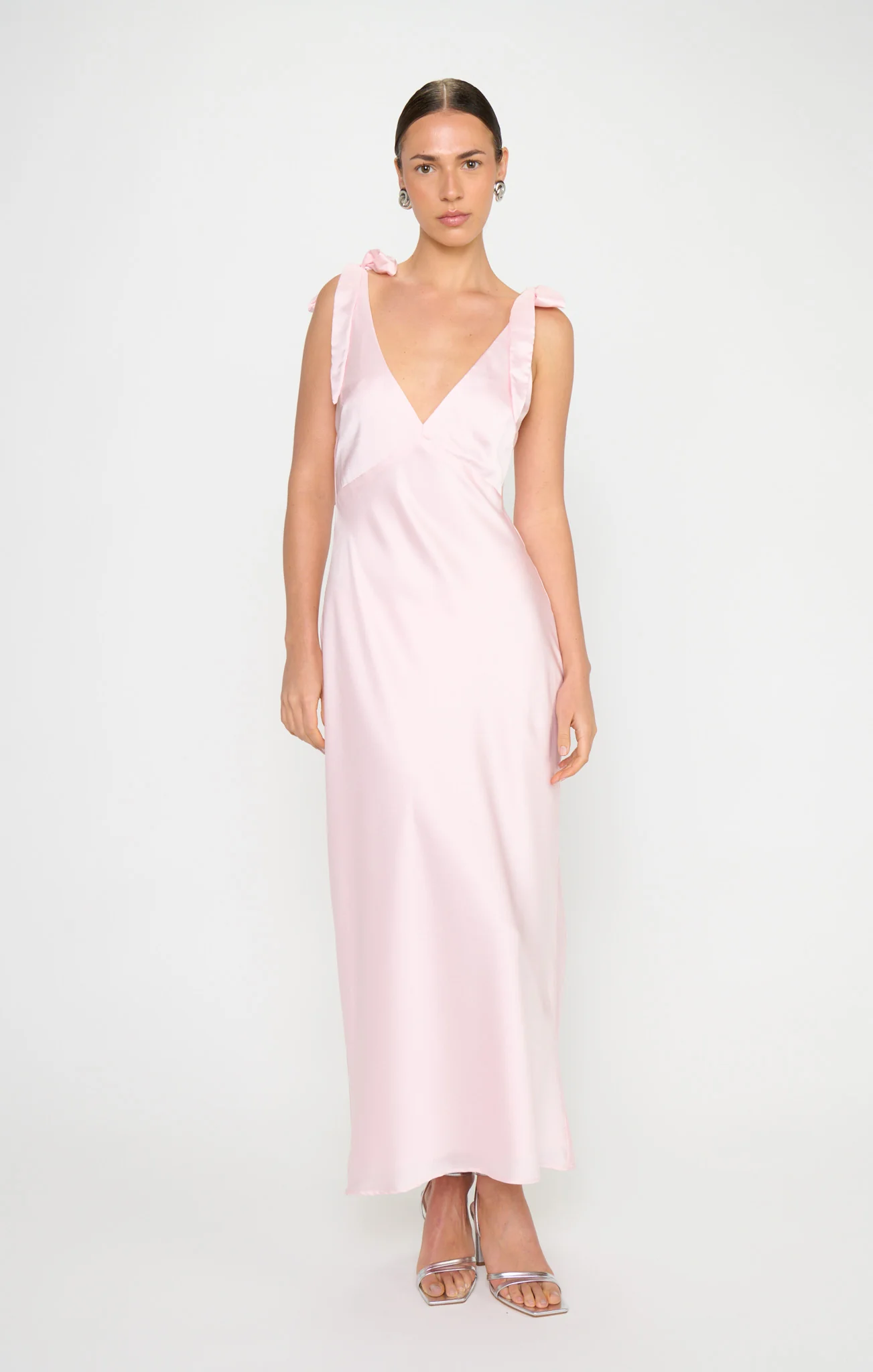 Emma Midi Dress ~ Powder Pink Luxe Satin - Image 4