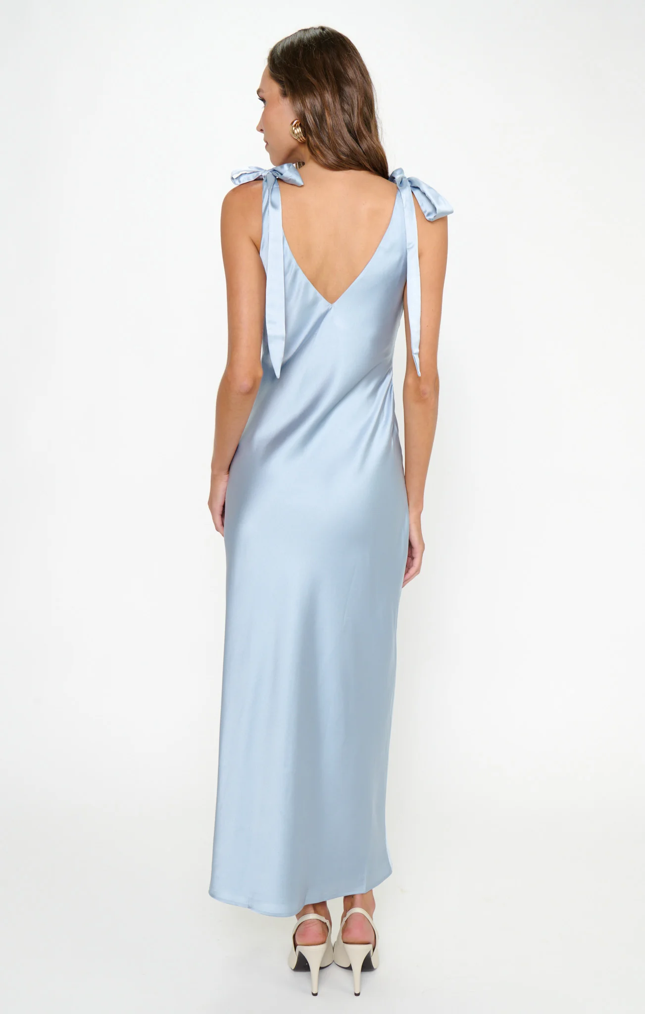 Emma Midi Dress ~ Steel Blue Luxe Satin - Image 7