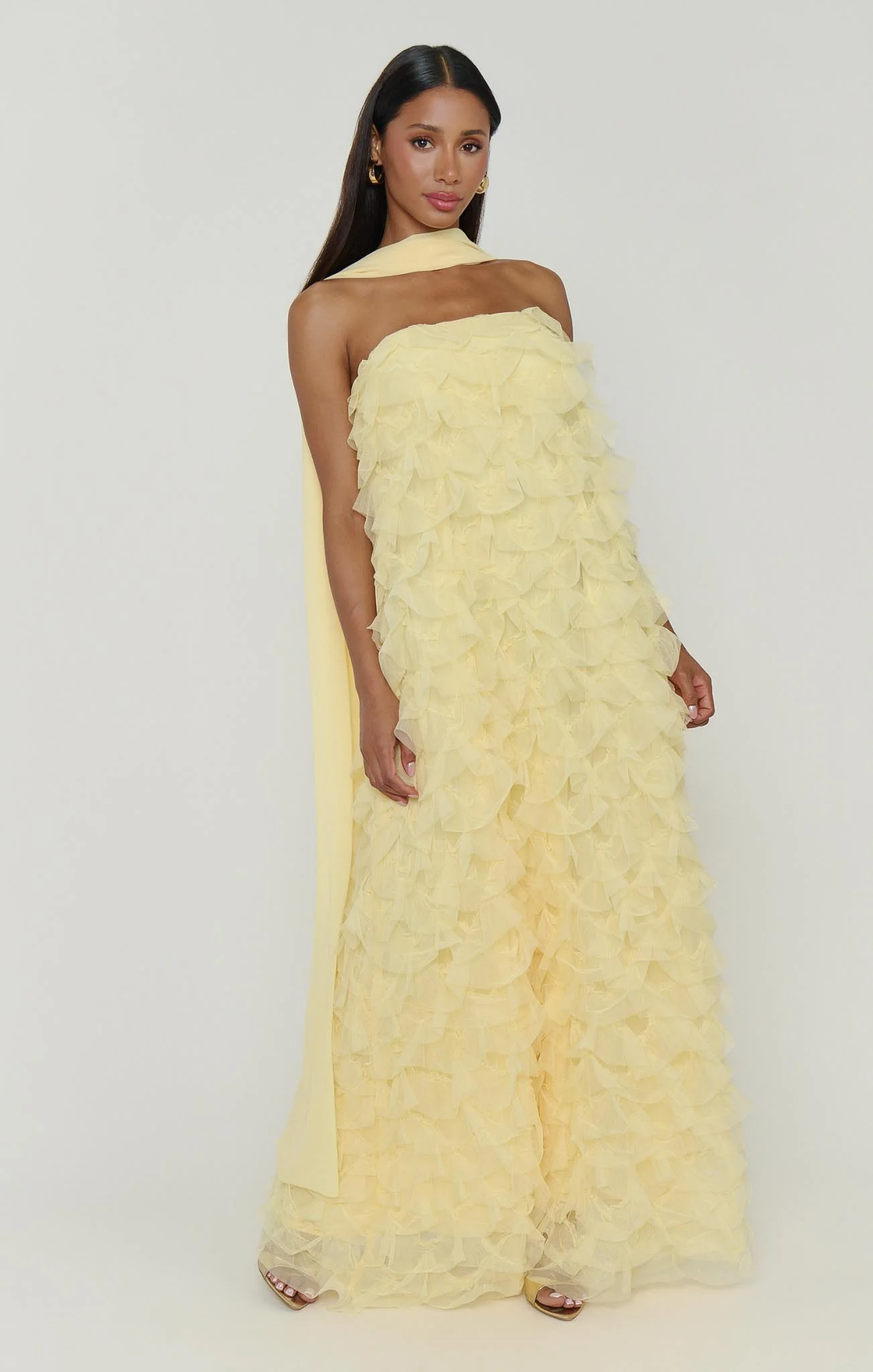 Enchanted Dress ~ Pale Yellow Ruffle Tulle - Image 3