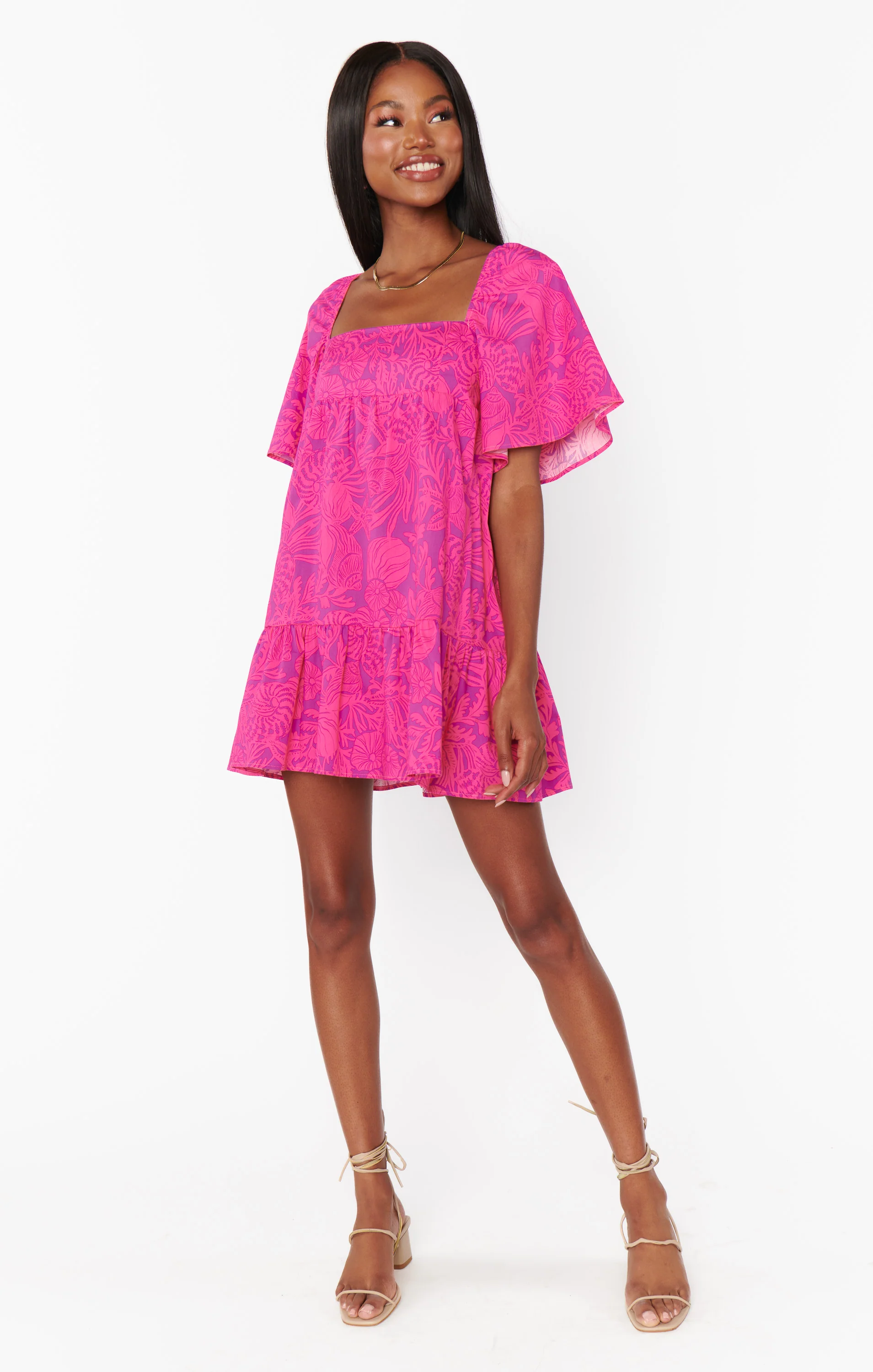 Erin Mini Dress ~ Pink Shells Poplin - Image 10