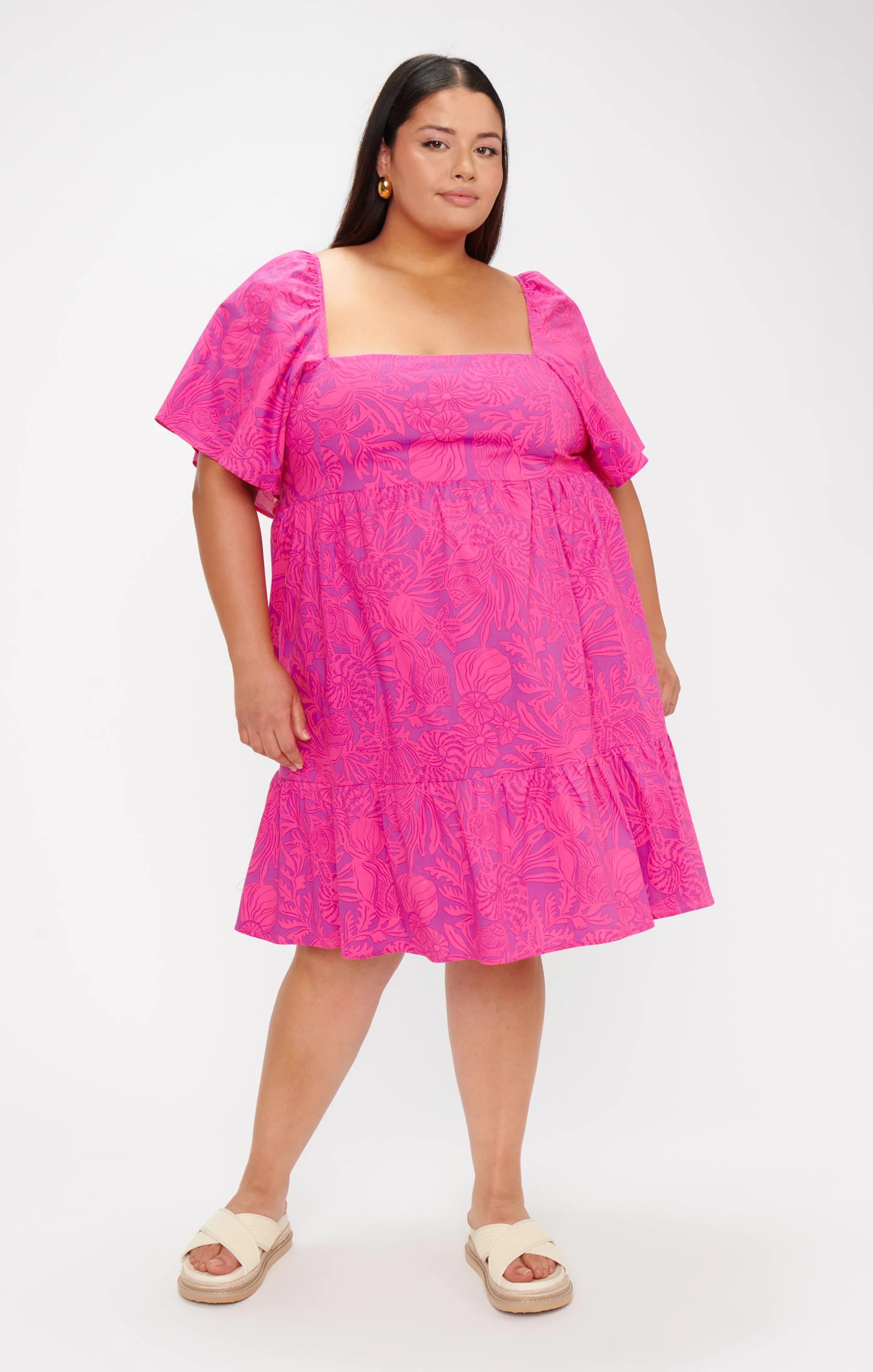 Erin Mini Dress ~ Pink Shells Poplin - Image 5