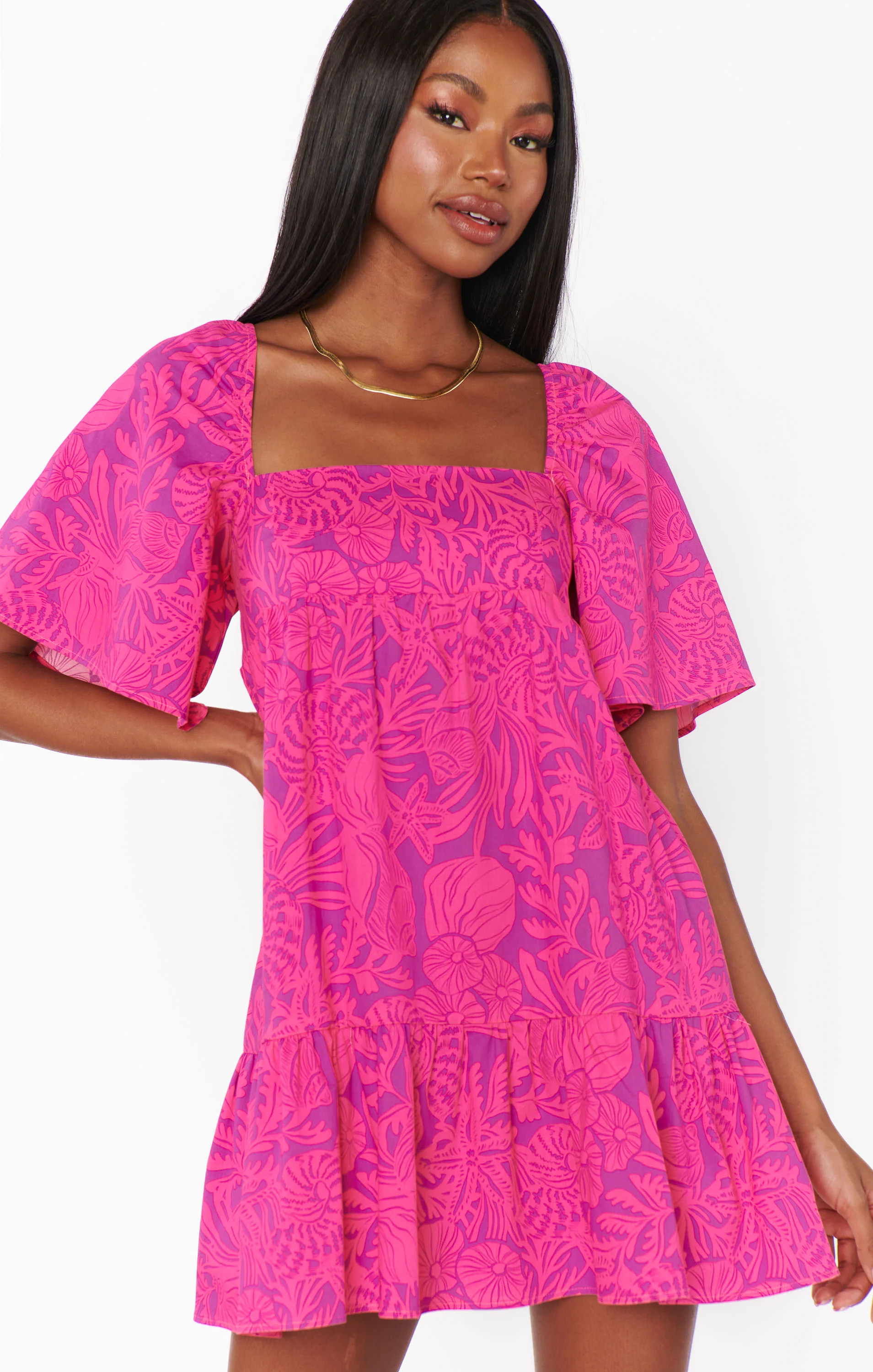 Erin Mini Dress ~ Pink Shells Poplin - Image 7