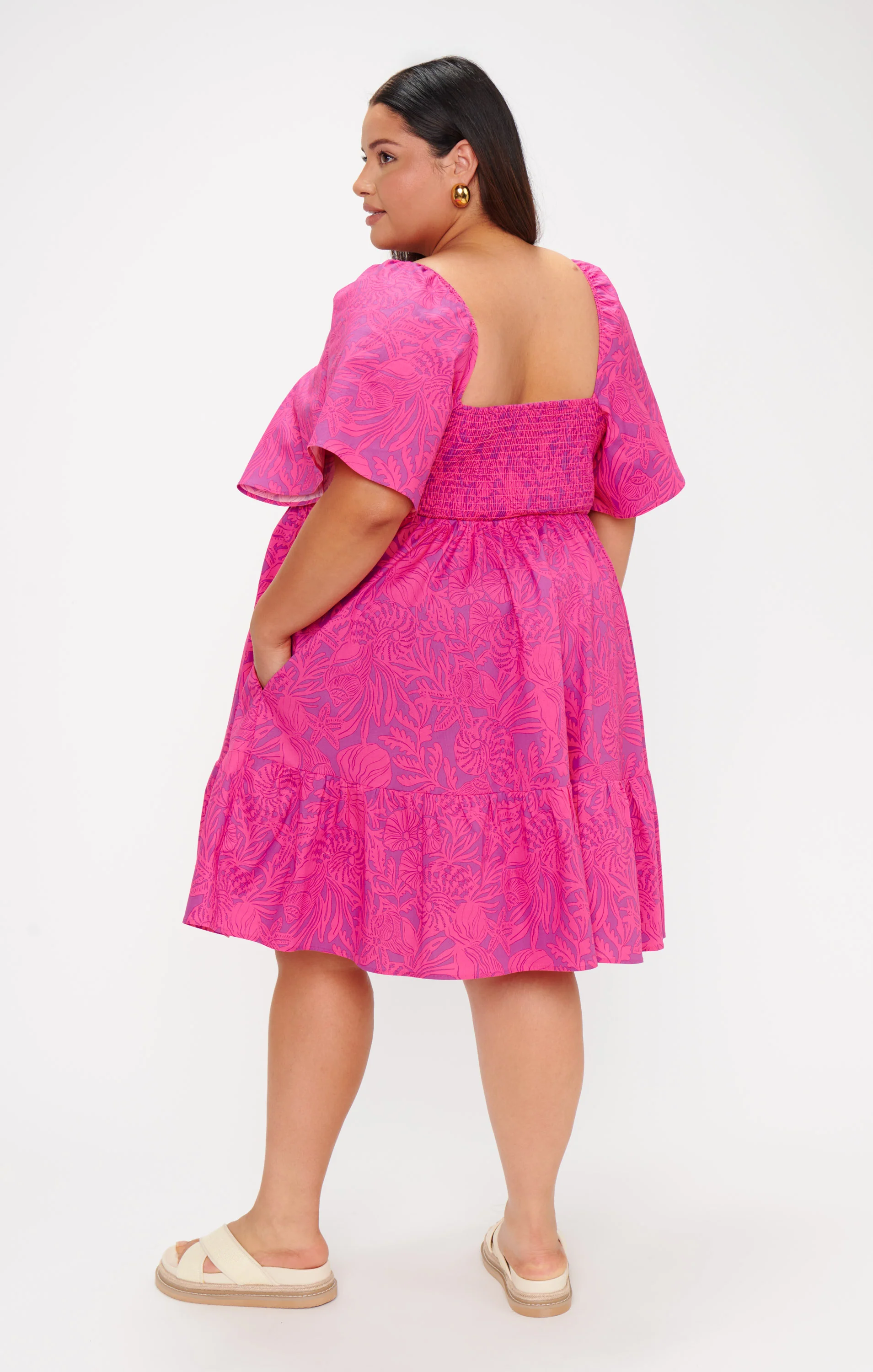 Erin Mini Dress ~ Pink Shells Poplin - Image 9