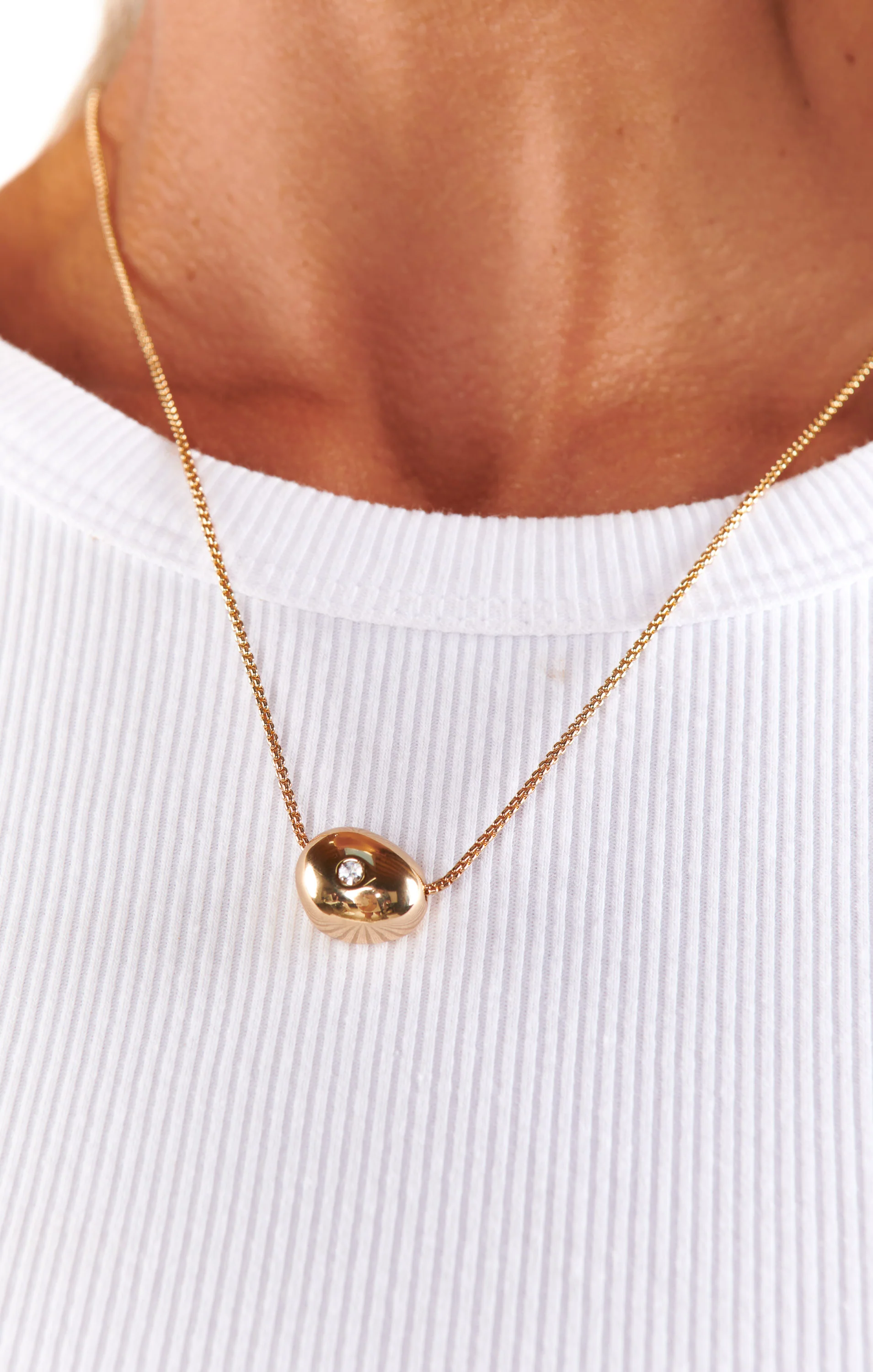 Ettika Crystal Dot Pebble Pendant Necklace ~ Gold - Image 4