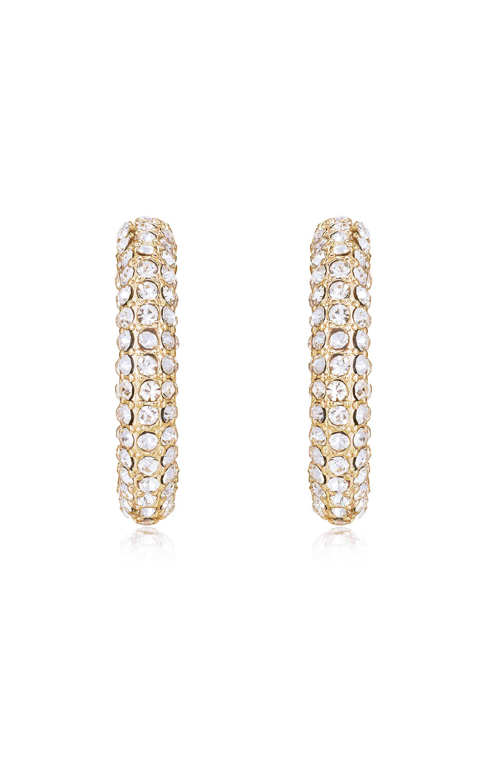 Ettika Crystal Dotted Twist Hoop Earrings ~ Gold - Image 4