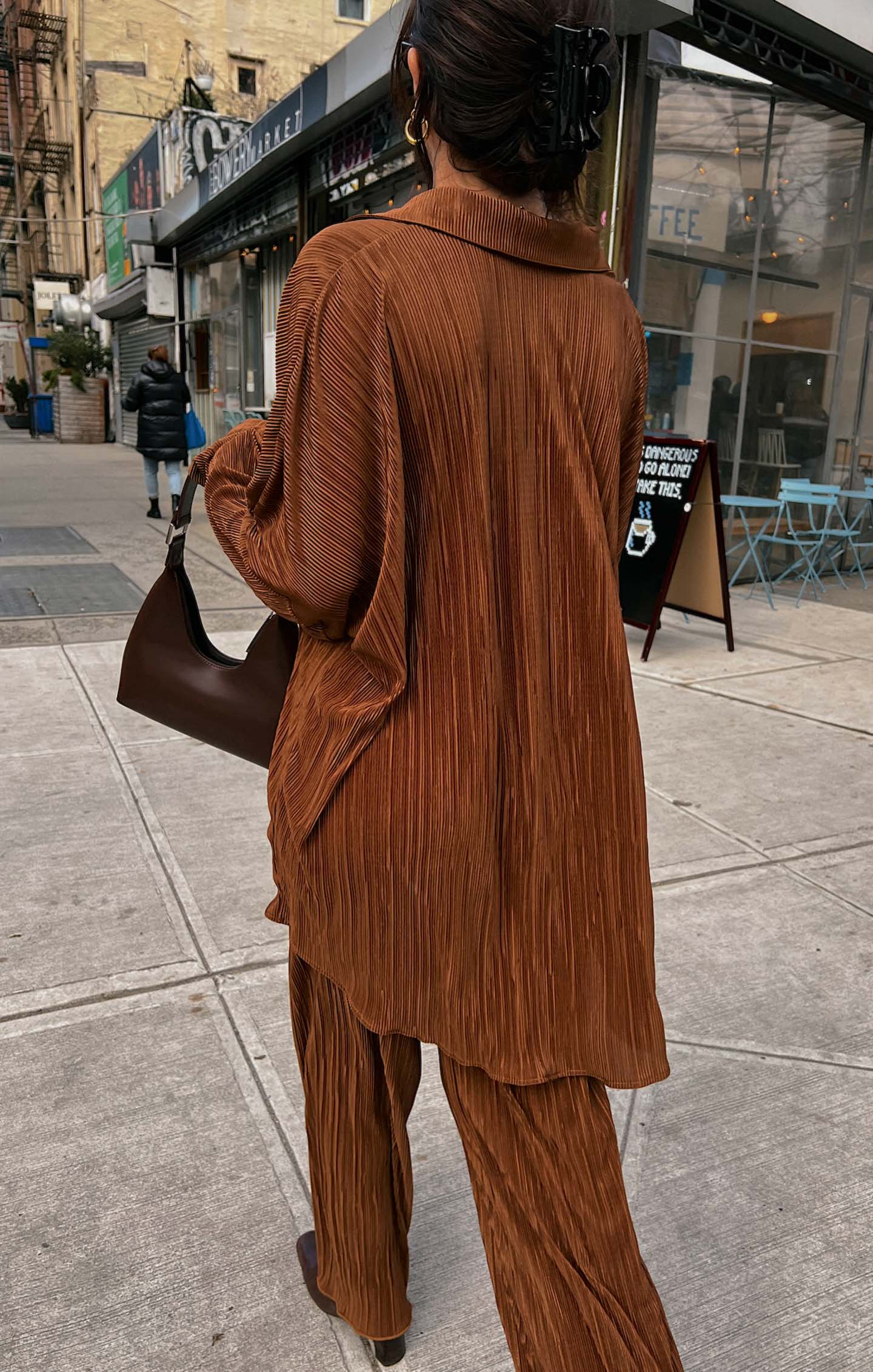 Everywhere Button Down ~ Chocolate Pleat - Image 2