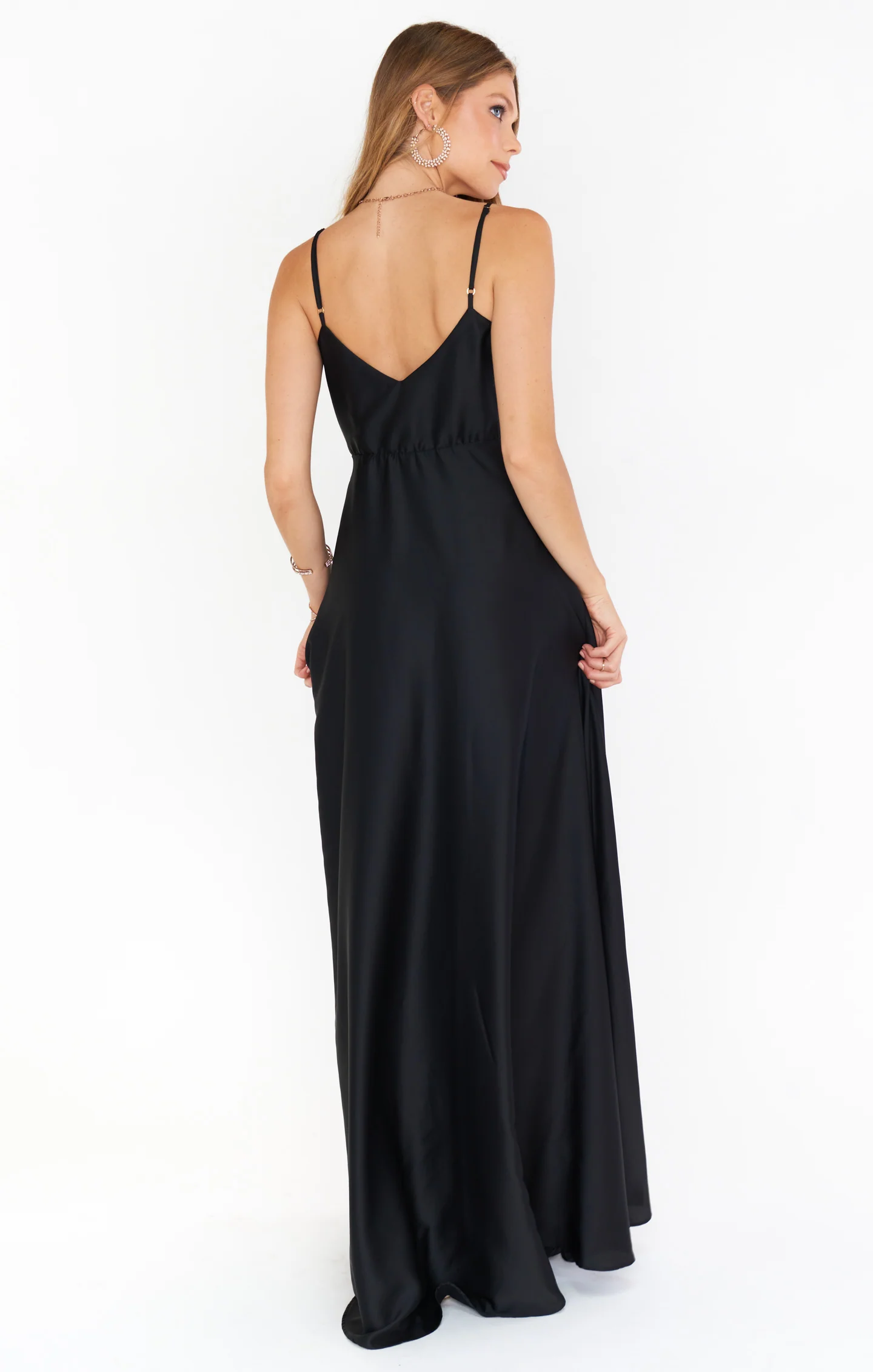 Faith Maxi Dress ~ Black Luxe Satin - Image 3
