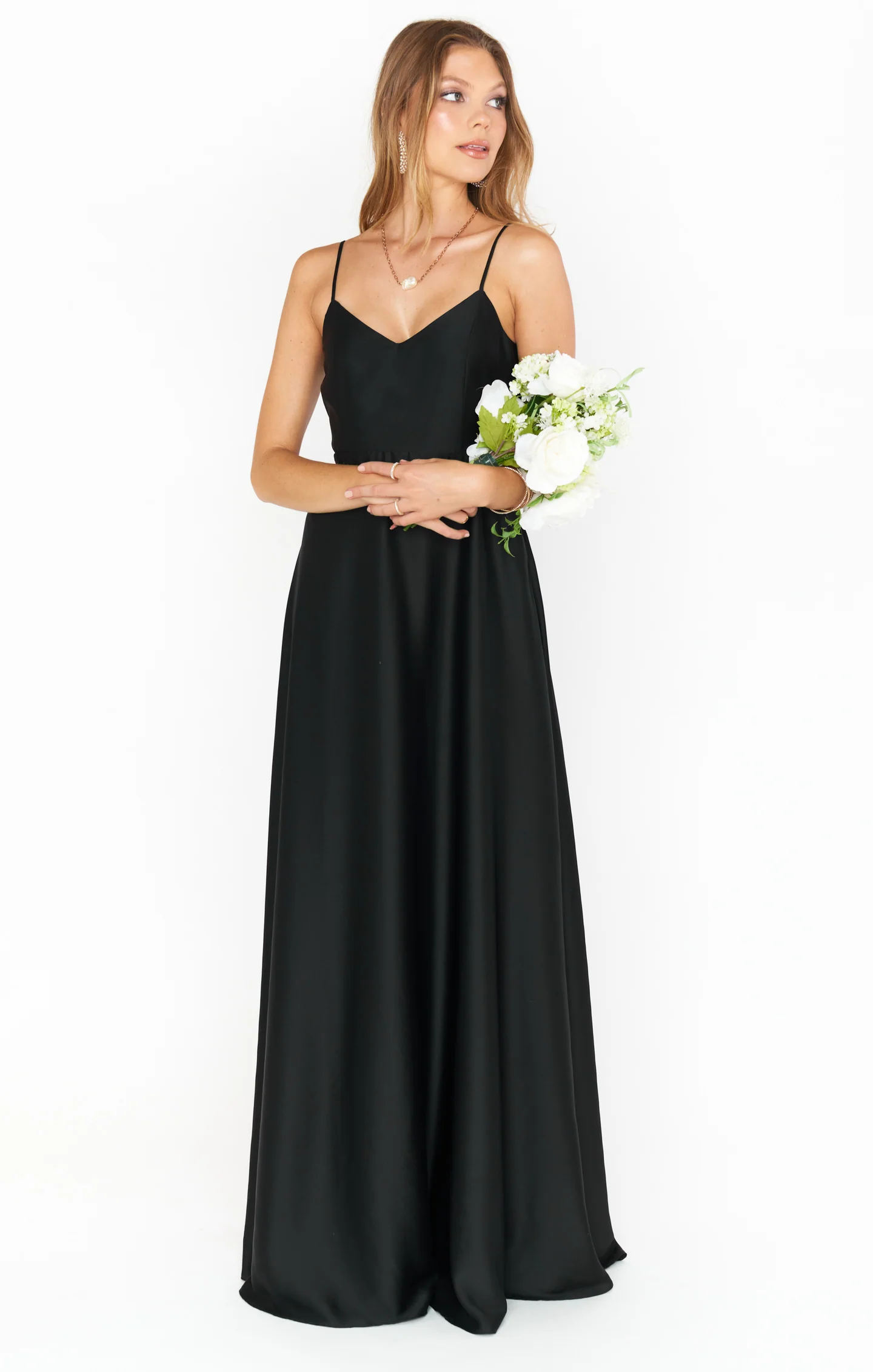 Faith Maxi Dress ~ Black Luxe Satin - Image 4