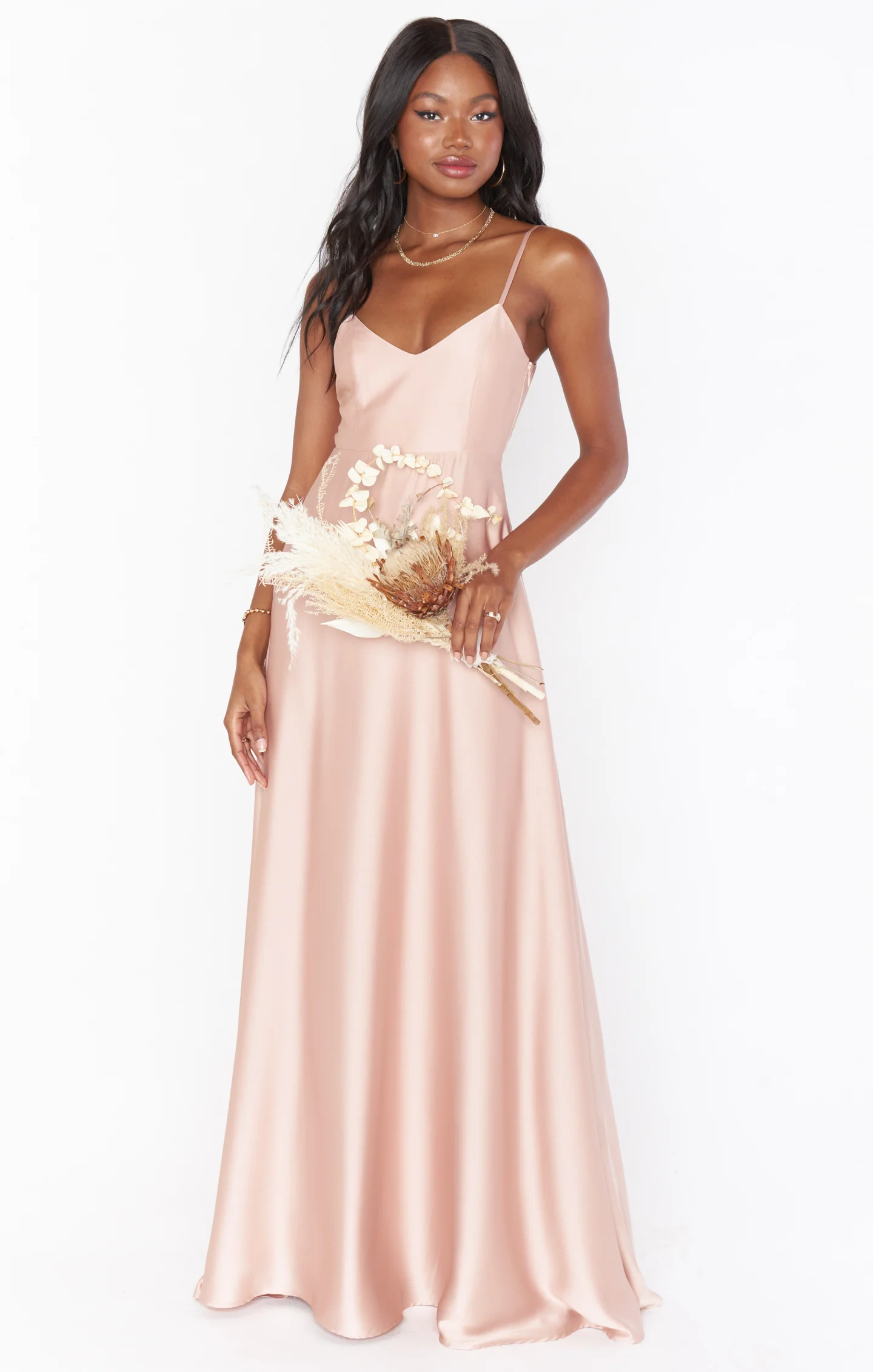 Faith Maxi Dress ~ Rose Gold Luxe Satin - Image 3