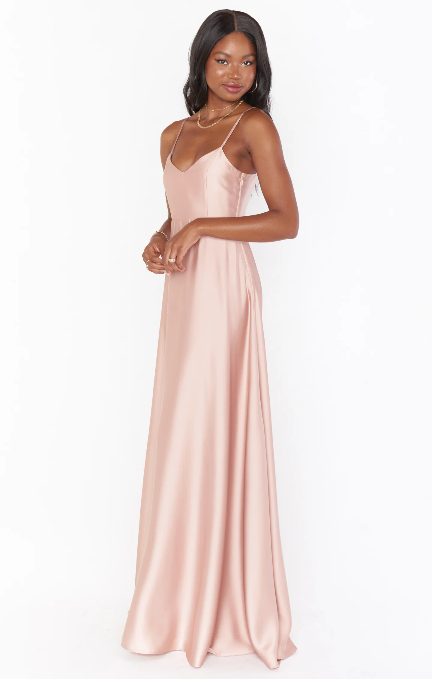 Faith Maxi Dress ~ Rose Gold Luxe Satin - Image 4