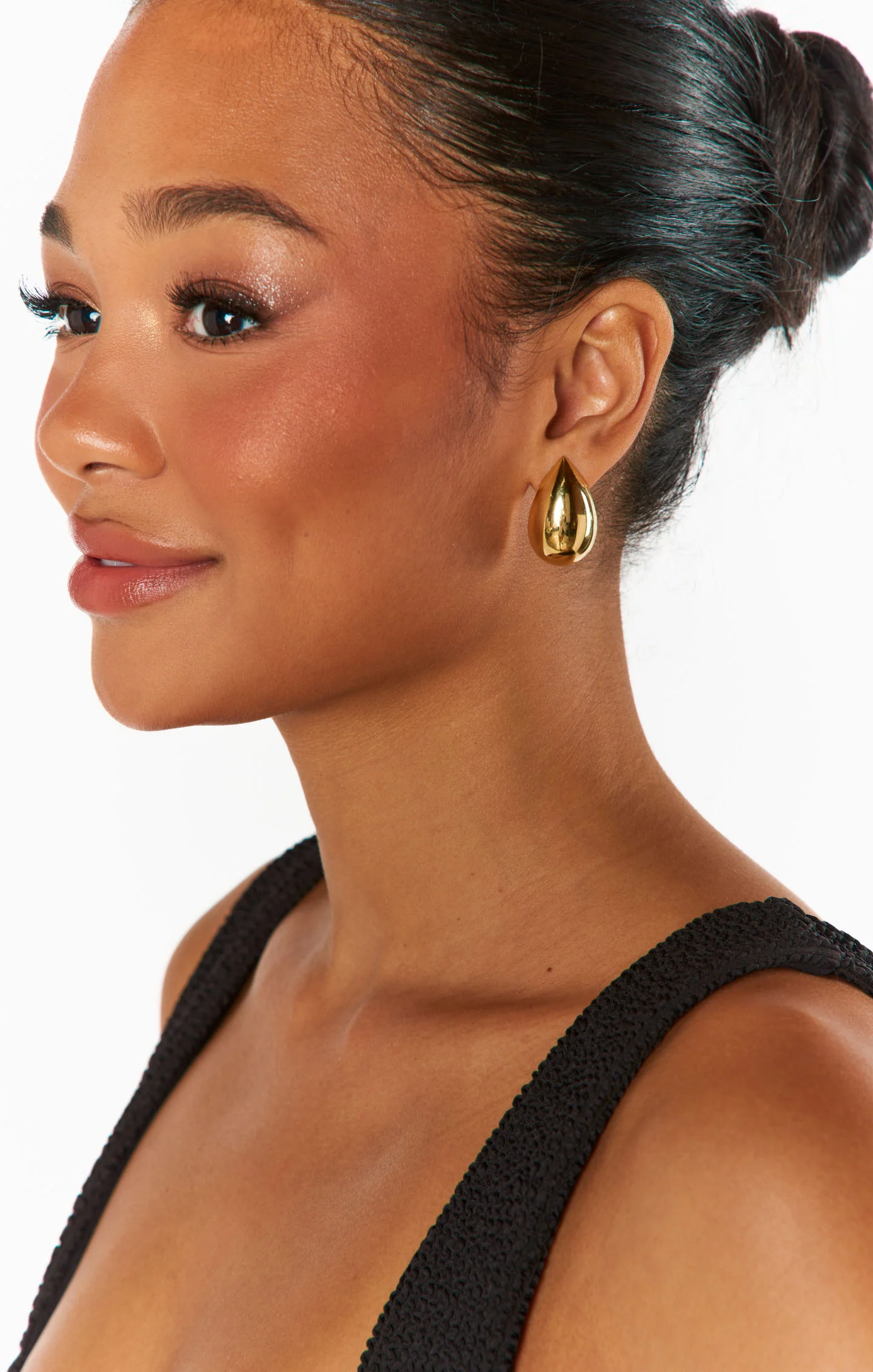Faithy Jewels Large Teardrop Earring ~ Gold - Image 3