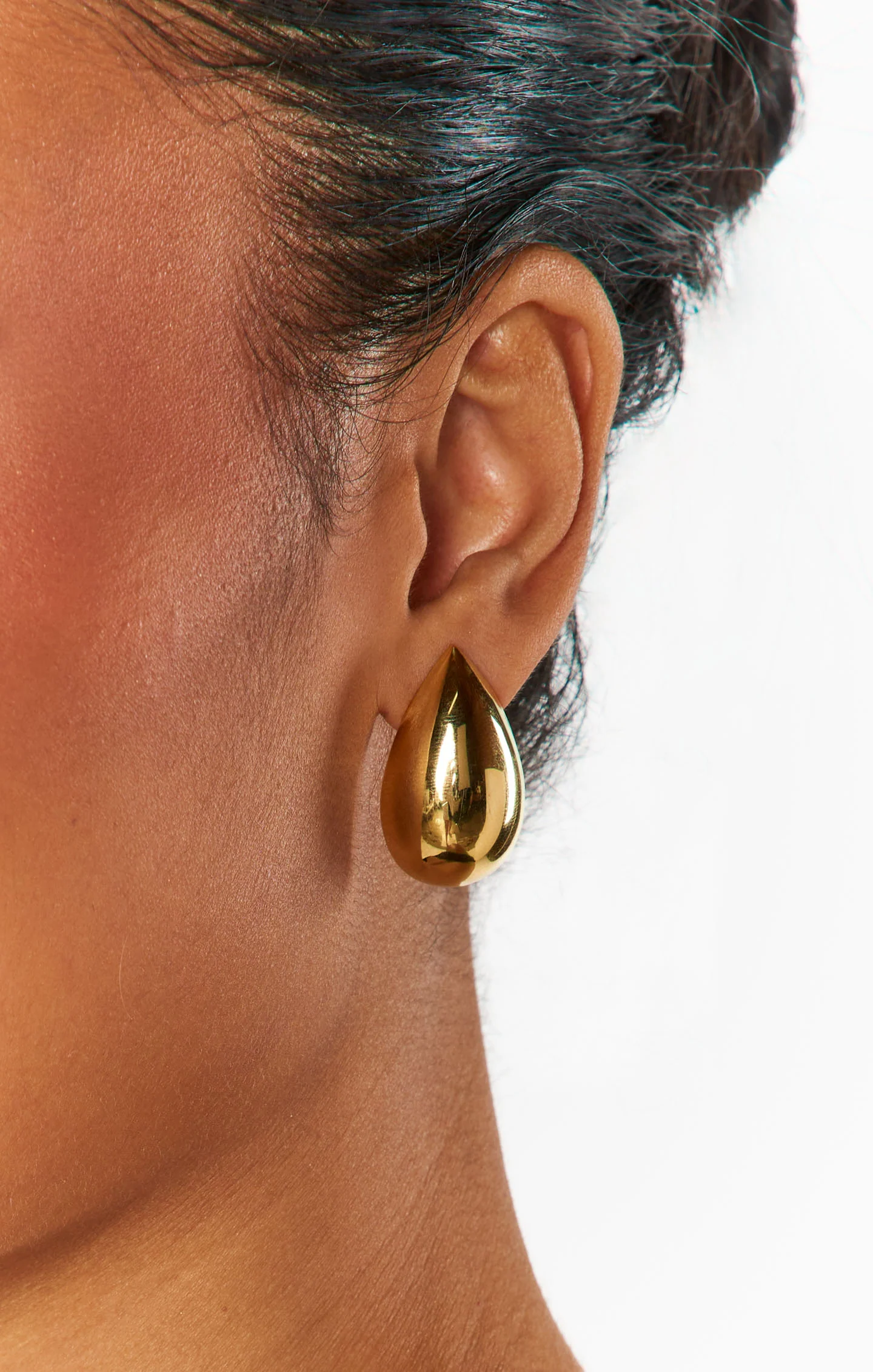 Faithy Jewels Large Teardrop Earring ~ Gold - Image 5