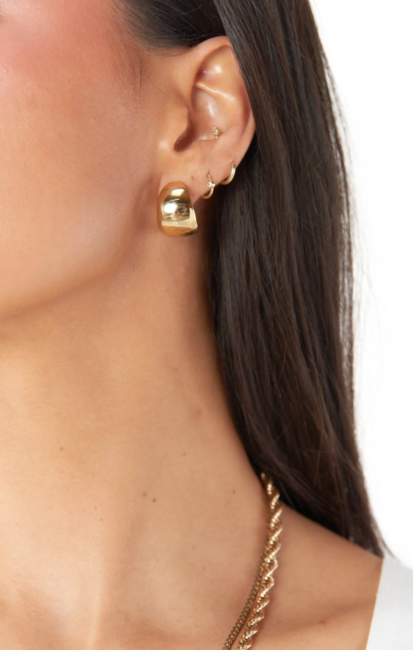 Faithy Jewels Mini Lucy Hoop Earrings ~ Gold - Image 6