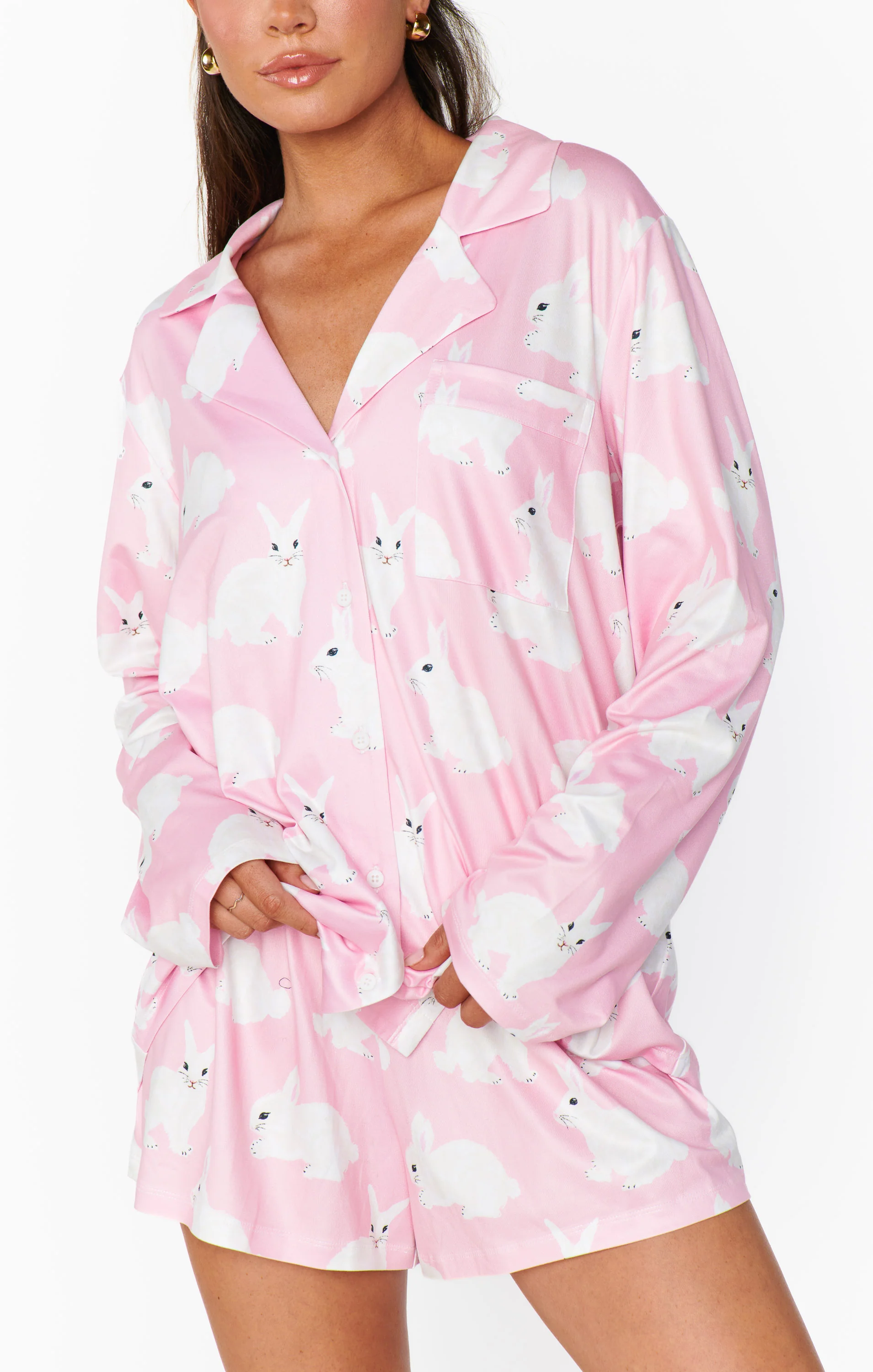Favorite PJ Set ~ Pink Bunnies Jersey - Image 5