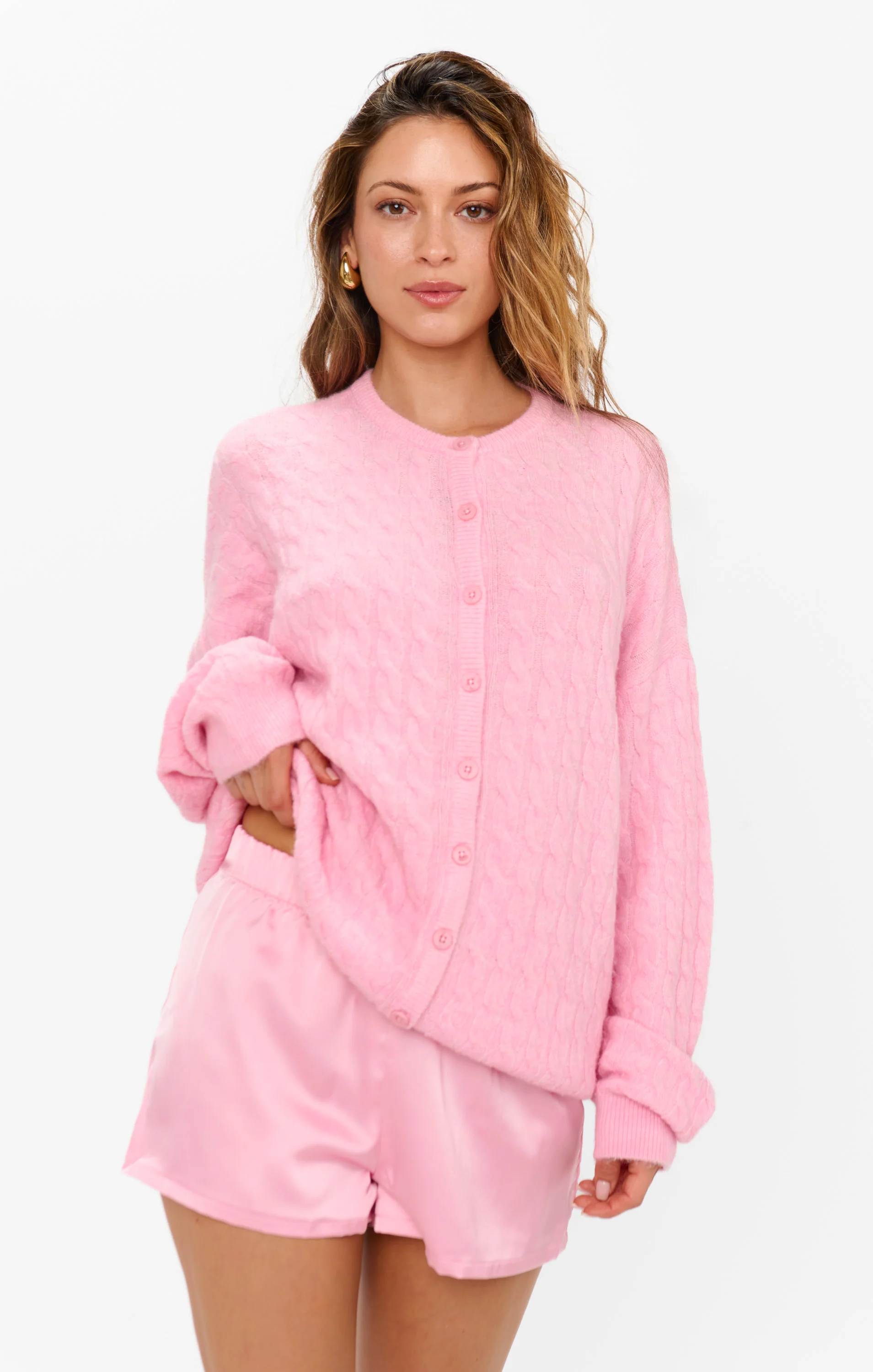 Feel Good Cardigan ~ Light Pink Knit - Image 4