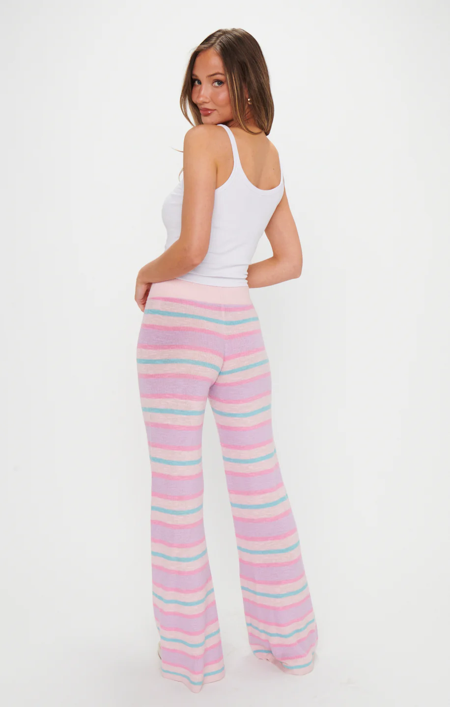 Feel Good Pants ~ Cotton Candy Stripe Knit - Image 2