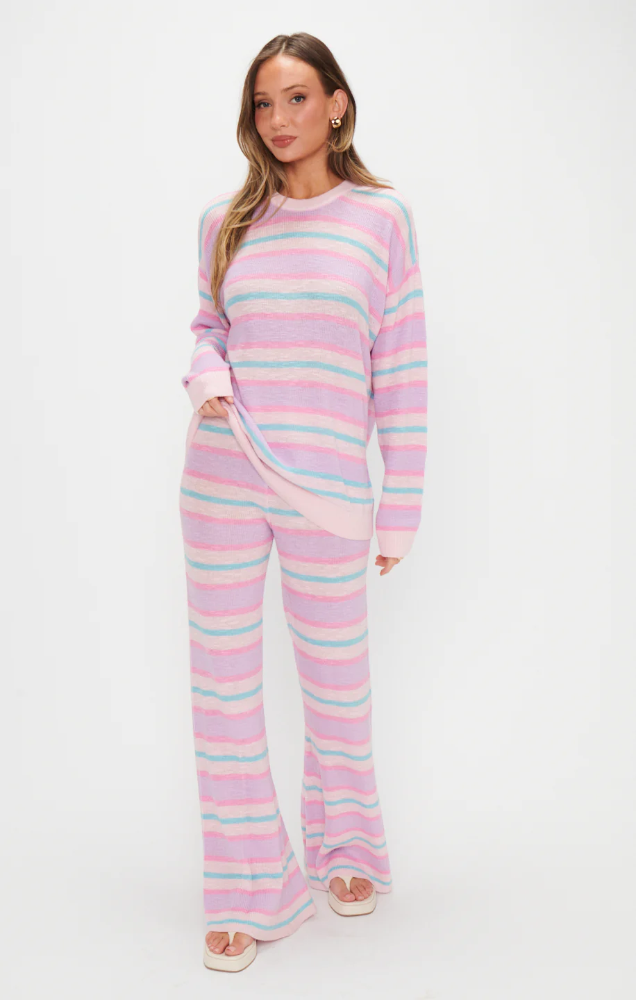 Feel Good Pants ~ Cotton Candy Stripe Knit - Image 3