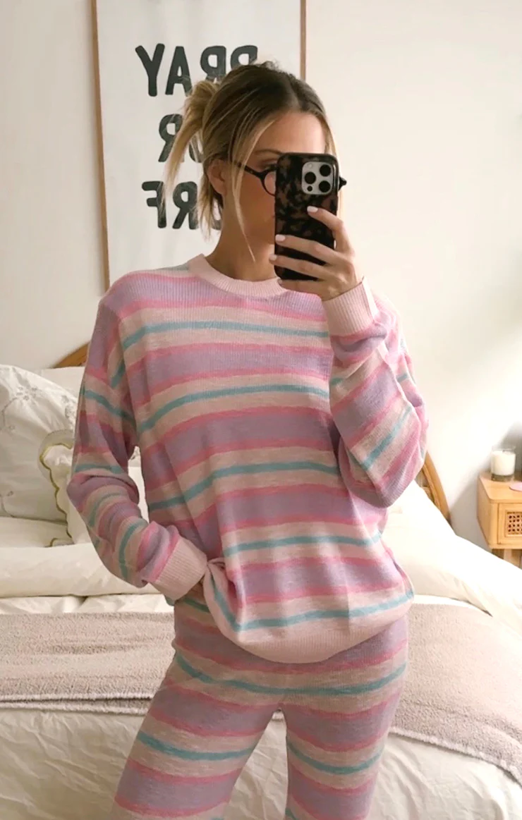 Feel Good Sweater ~ Cotton Candy Stripe Knit - Image 2
