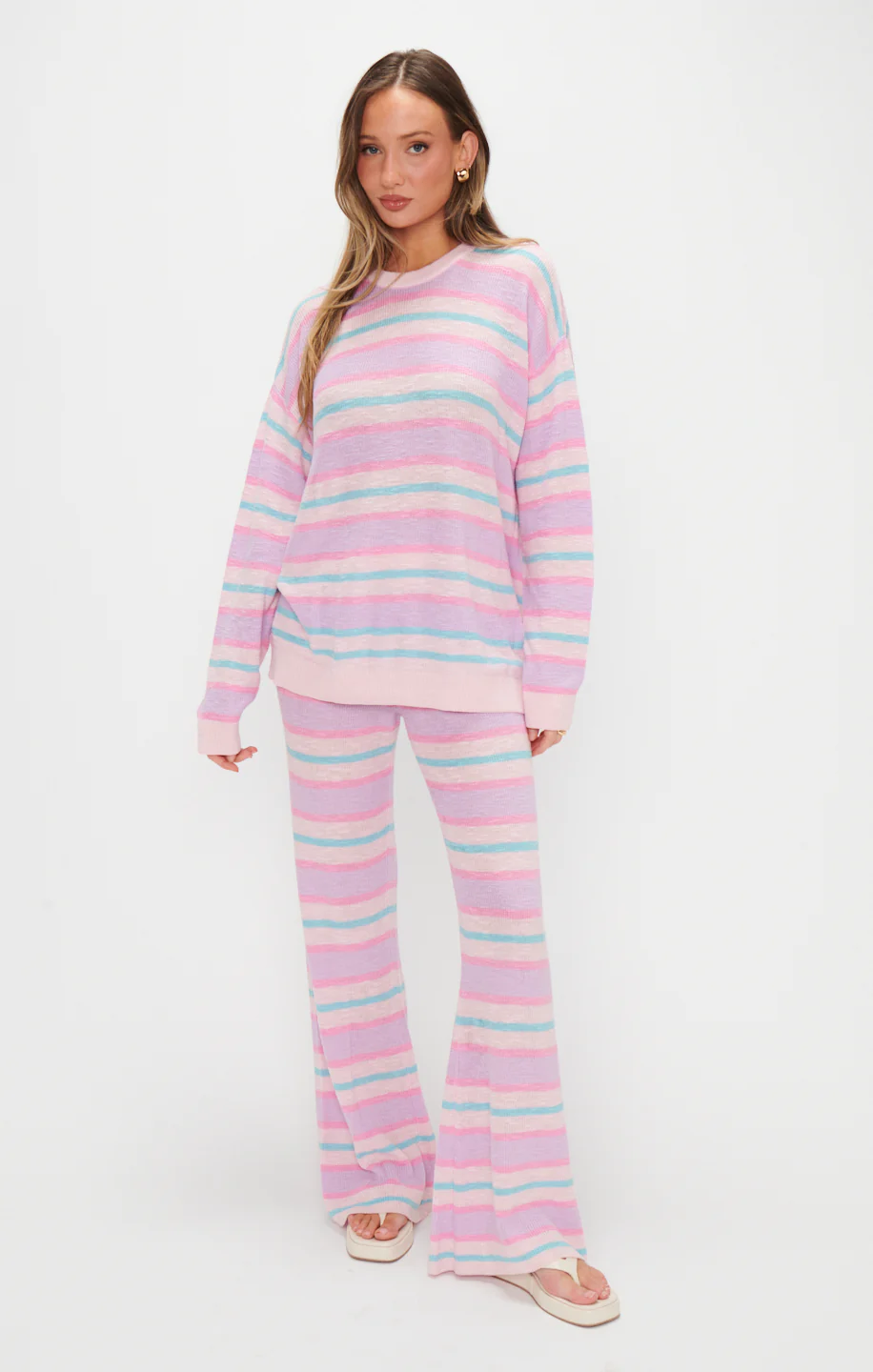 Feel Good Sweater ~ Cotton Candy Stripe Knit - Image 3